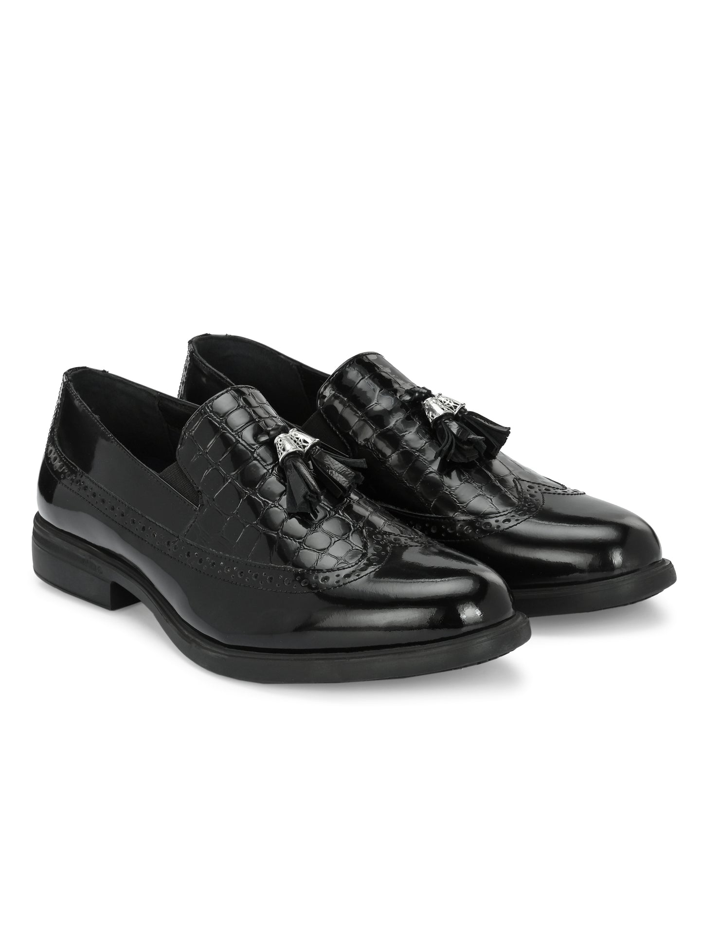Dappo Black Formal Slip-on Shoes For Men