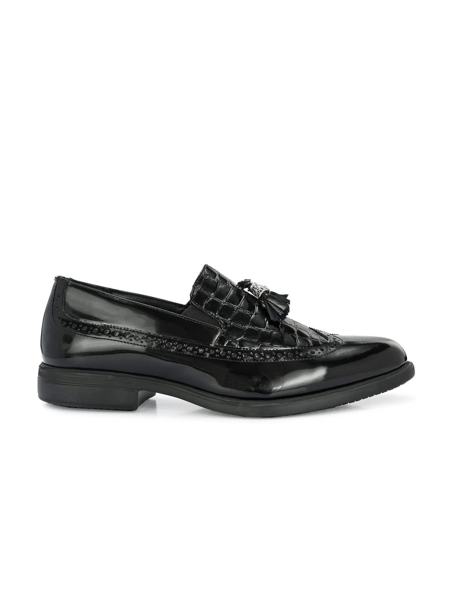 Dappo Black Formal Slip-on Shoes For Men