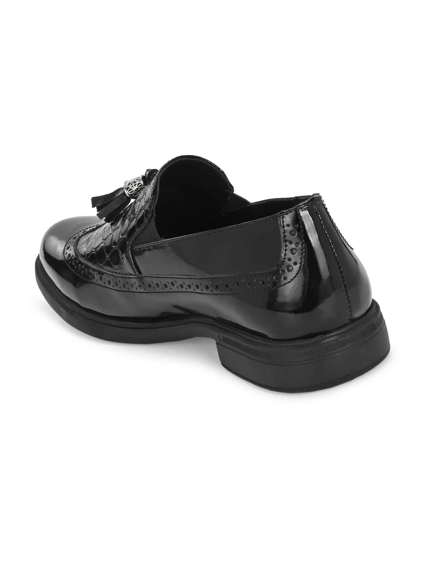 Dappo Black Formal Slip-on Shoes For Men
