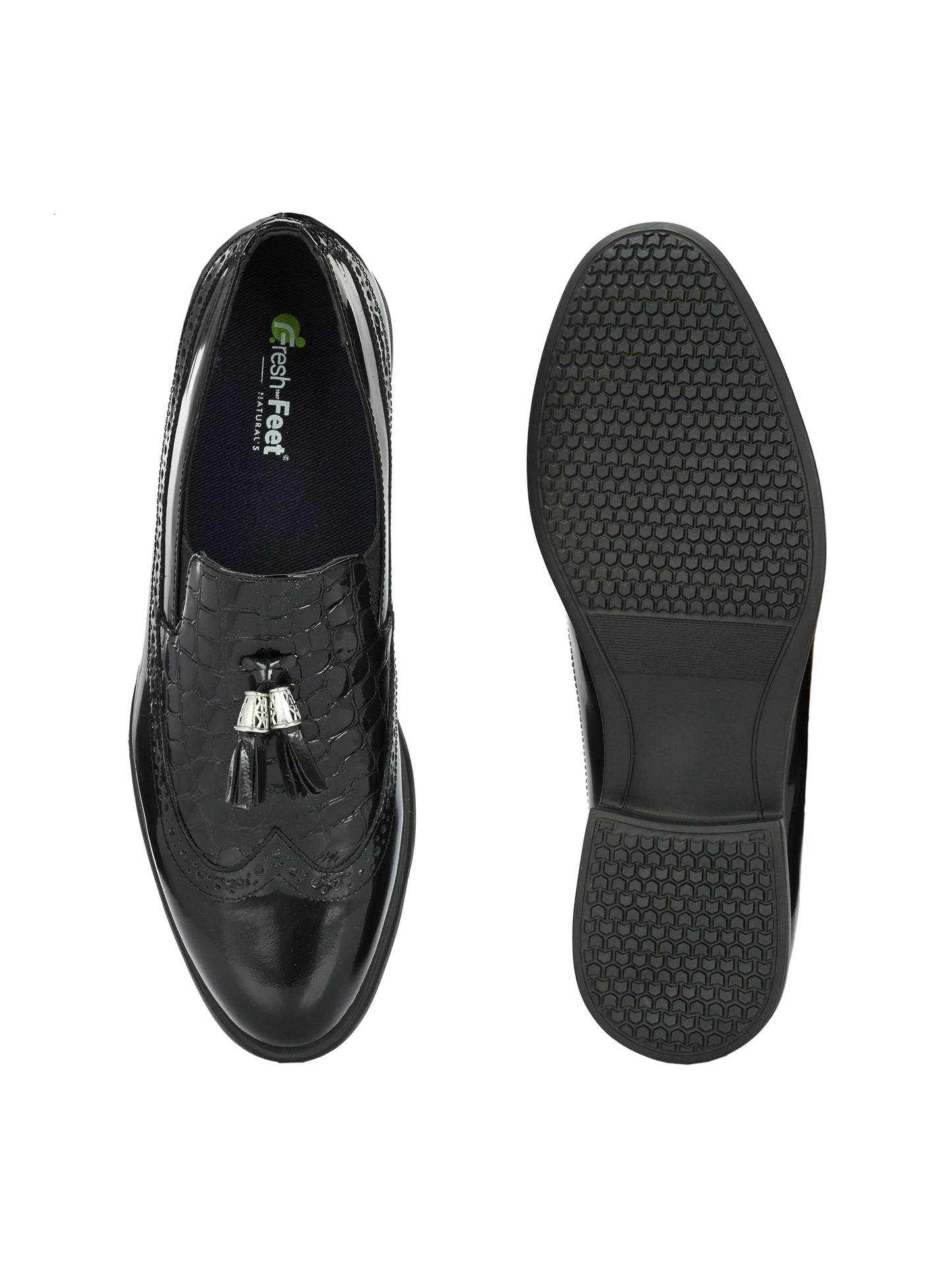 Dappo Black Formal Slip-on Shoes For Men