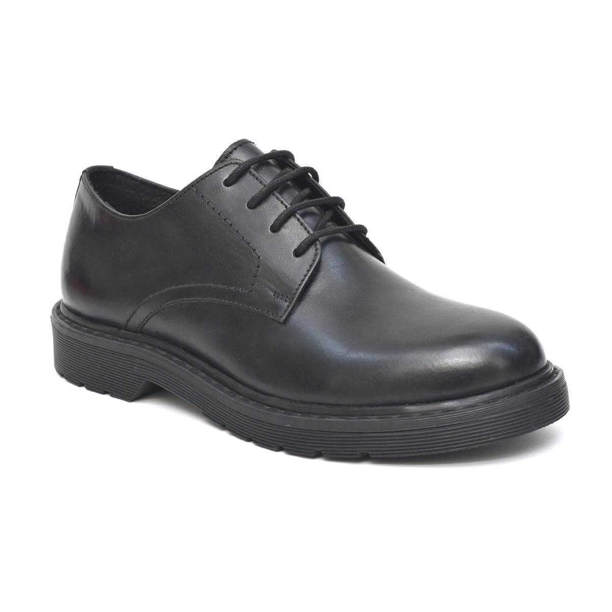 LIVI Genuine Leather Black Dual Size technology School Shoes For Boys