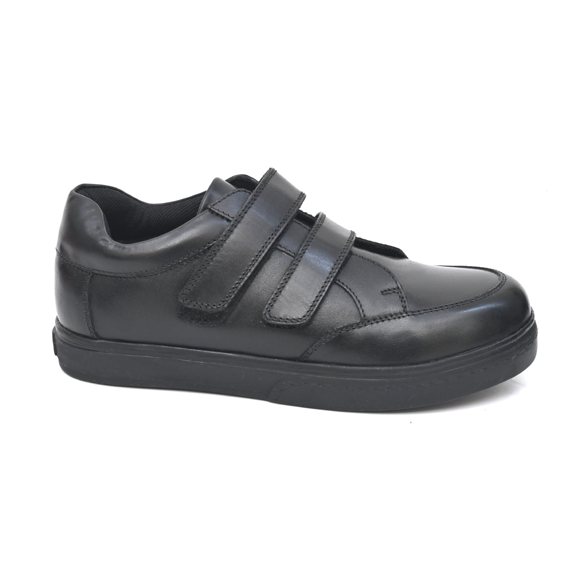 GARRY Genuine Leather Black Dual Size technology School Shoes