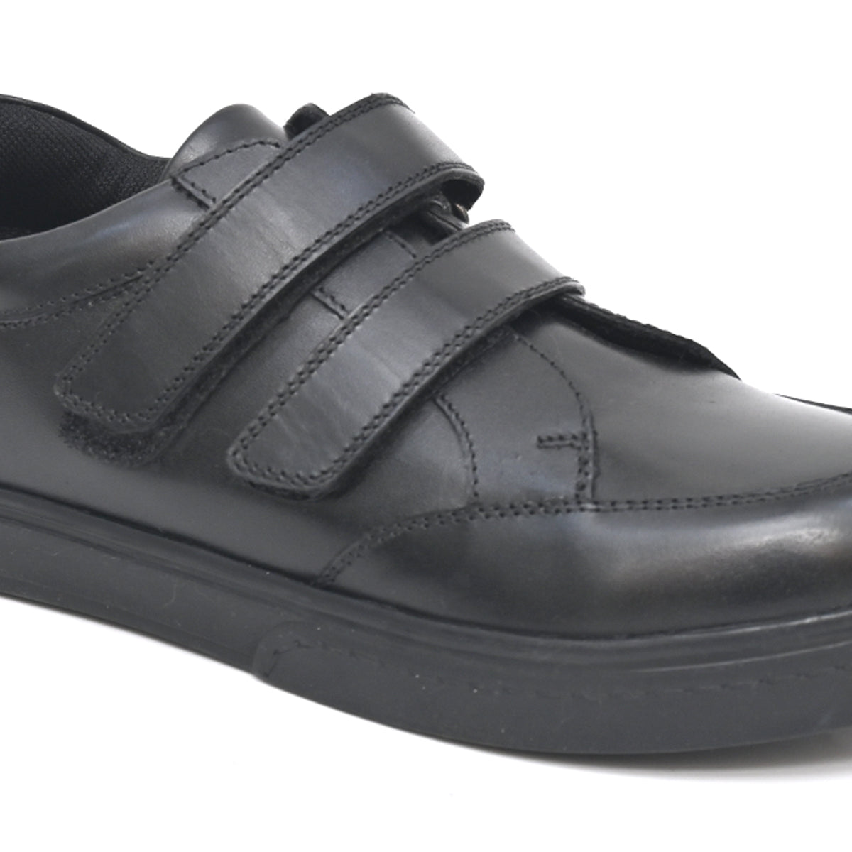 GARRY Genuine Leather Black Dual Size technology School Shoes