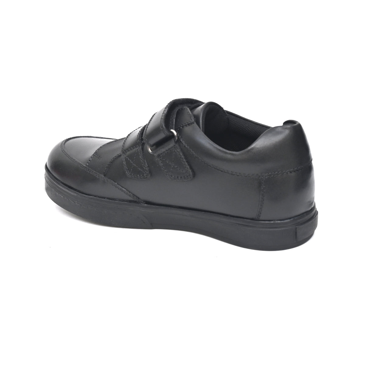 GARRY Genuine Leather Black Dual Size technology School Shoes