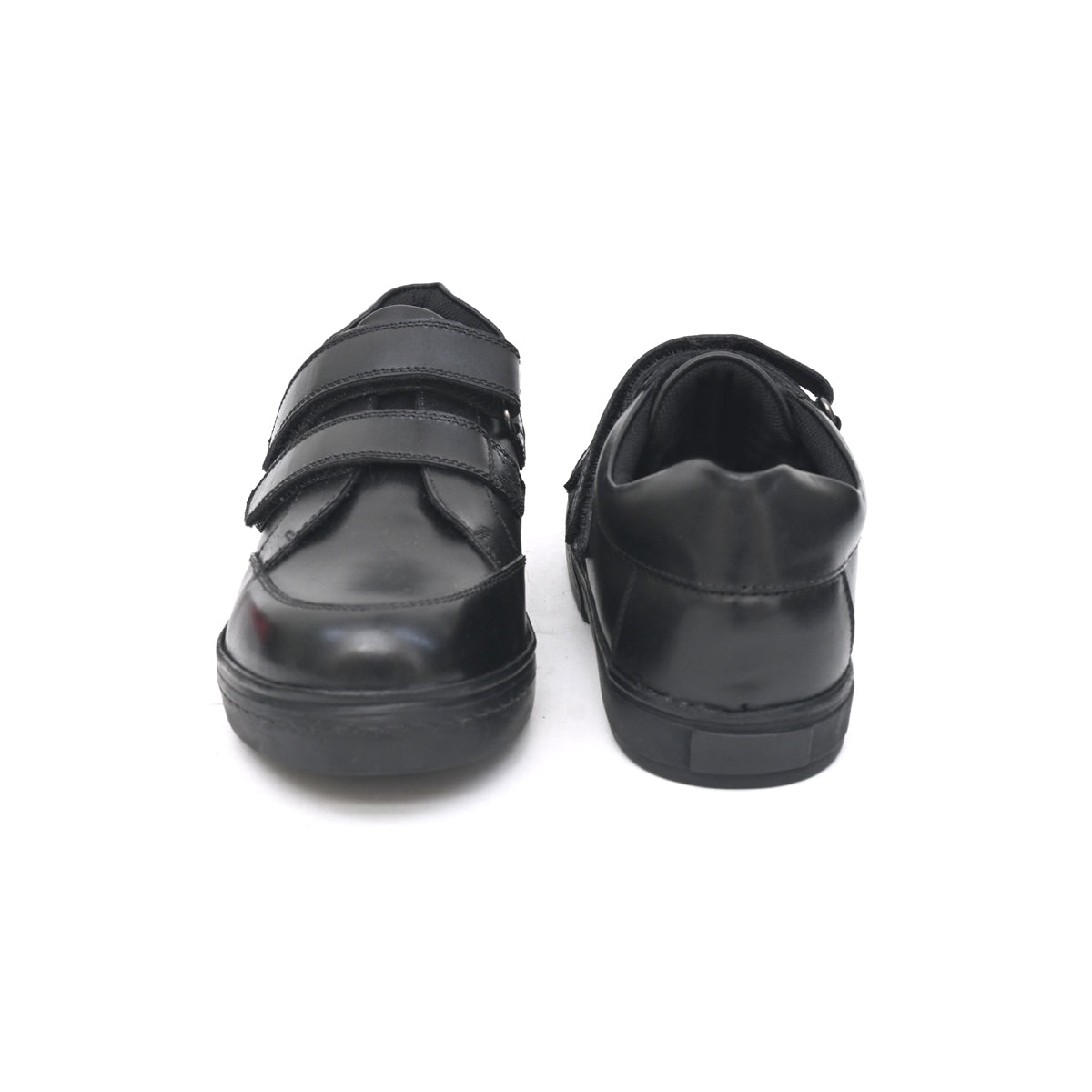 GARRY Genuine Leather Black Dual Size technology School Shoes
