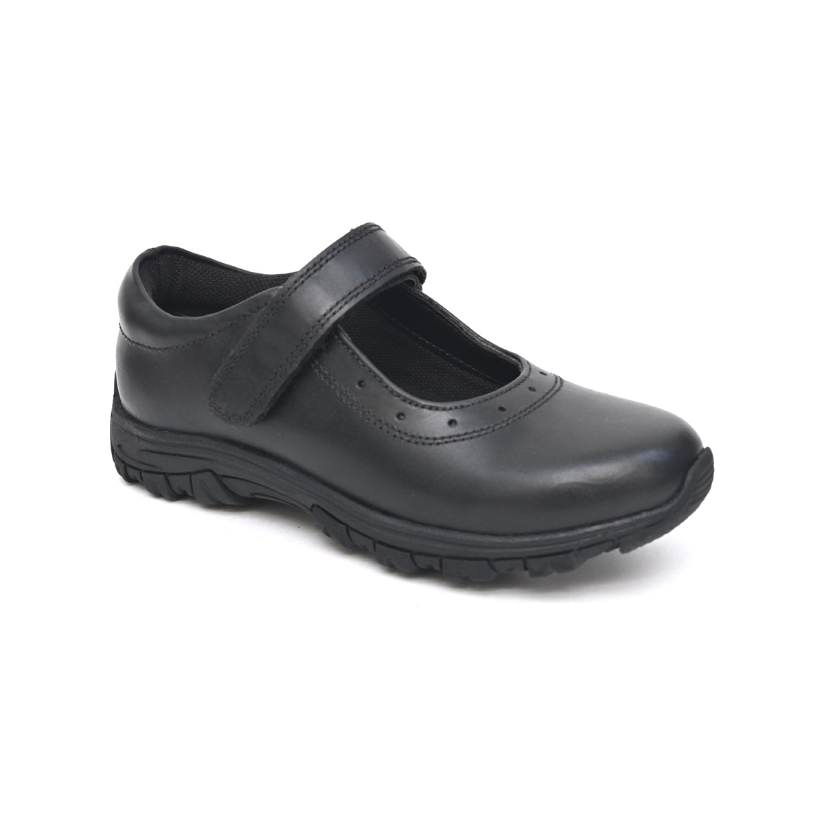CLARA Genuine Leather Black Dual Size technology School Shoes