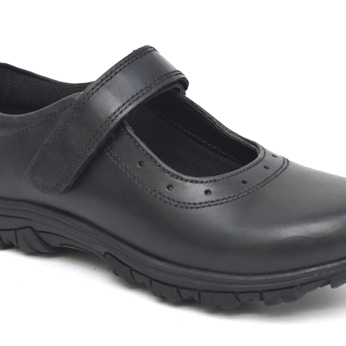 CLARA Genuine Leather Black Dual Size technology School Shoes