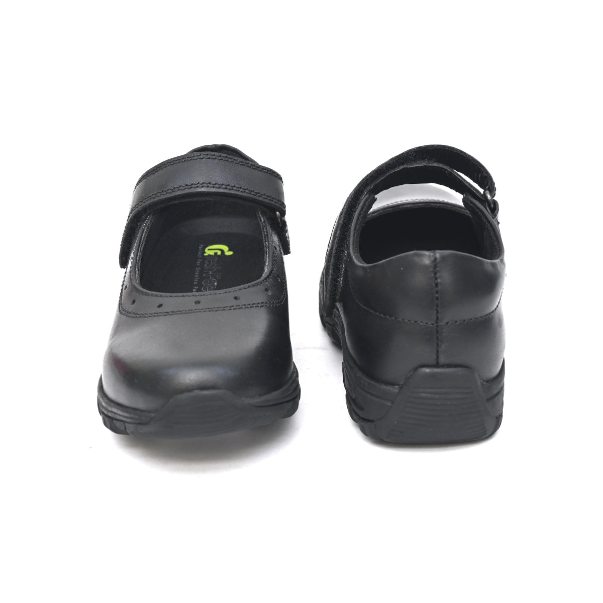 CLARA Genuine Leather Black Dual Size technology School Shoes