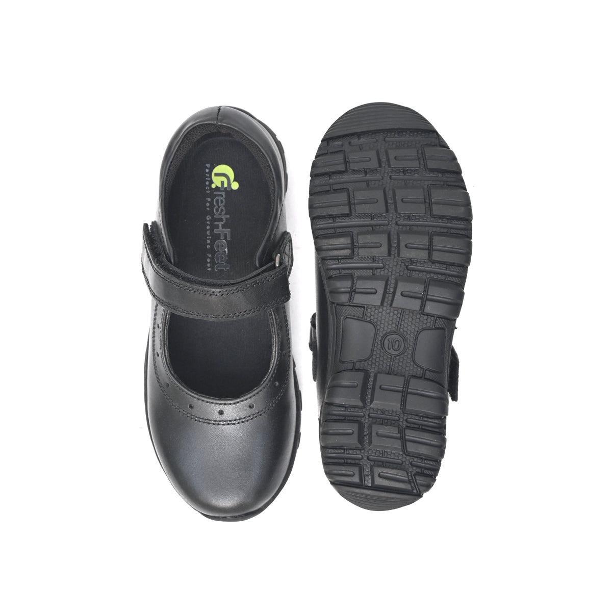 CLARA Genuine Leather Black Dual Size technology School Shoes