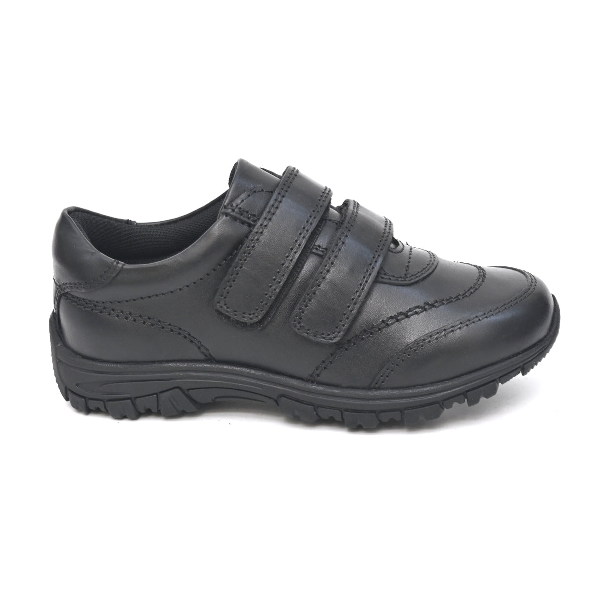CHARLIE Genuine Leather Black Dual Size technology School Shoes