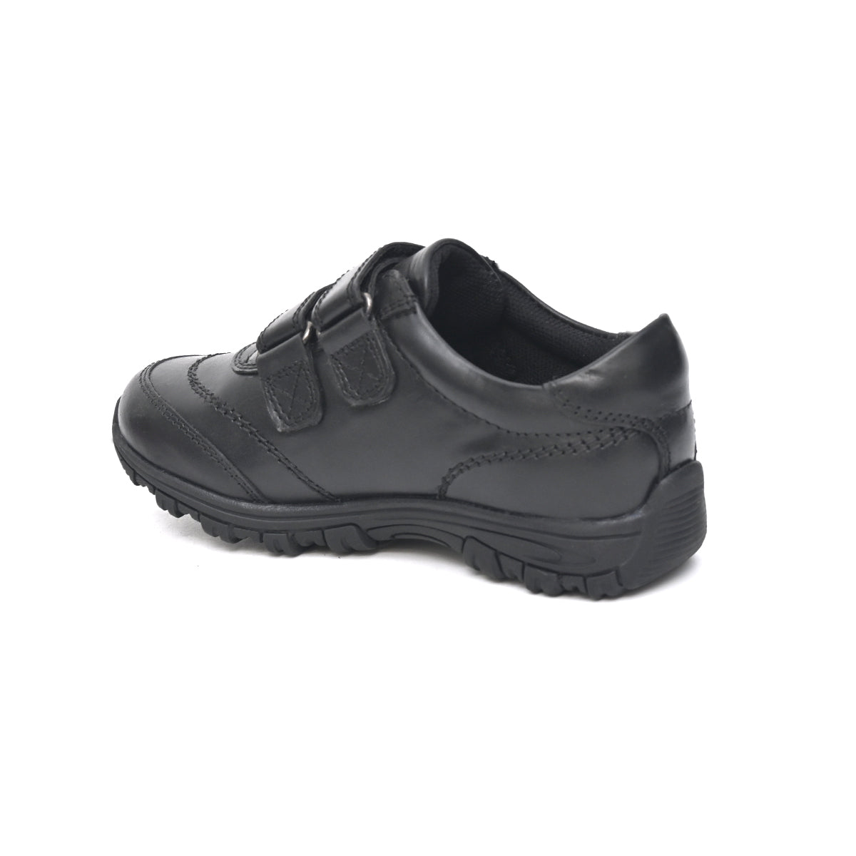 CHARLIE Genuine Leather Black Dual Size technology School Shoes