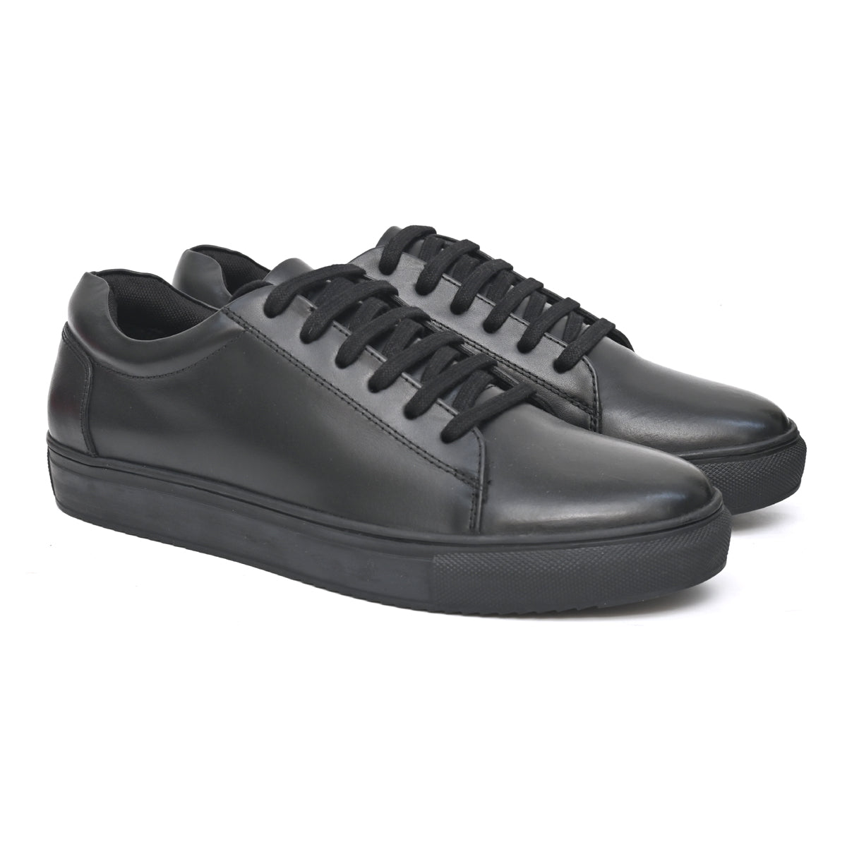 MIKE Genuine Leather Black Shoes for Men