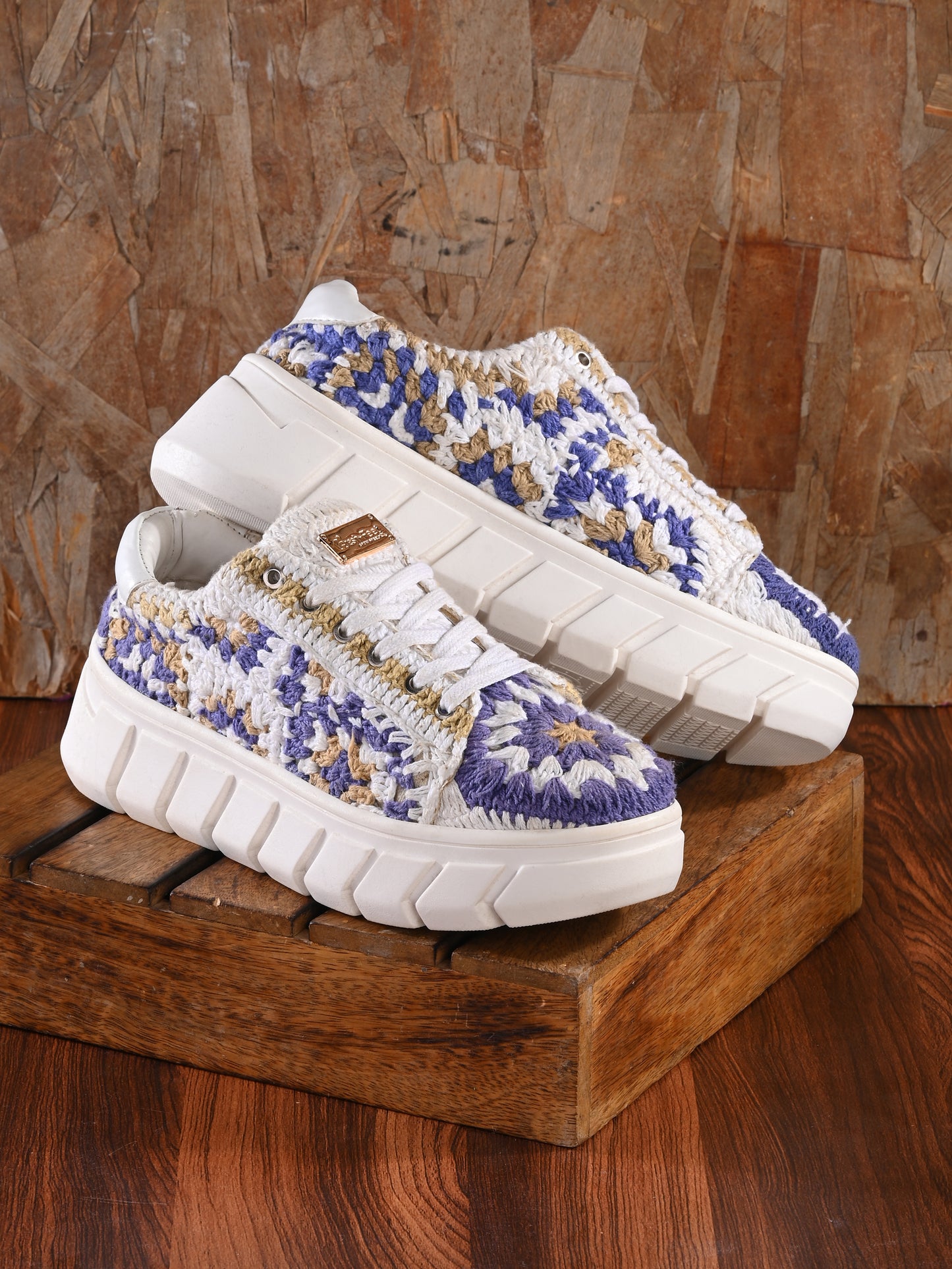Women's Austria Blue White Gold Sneakers