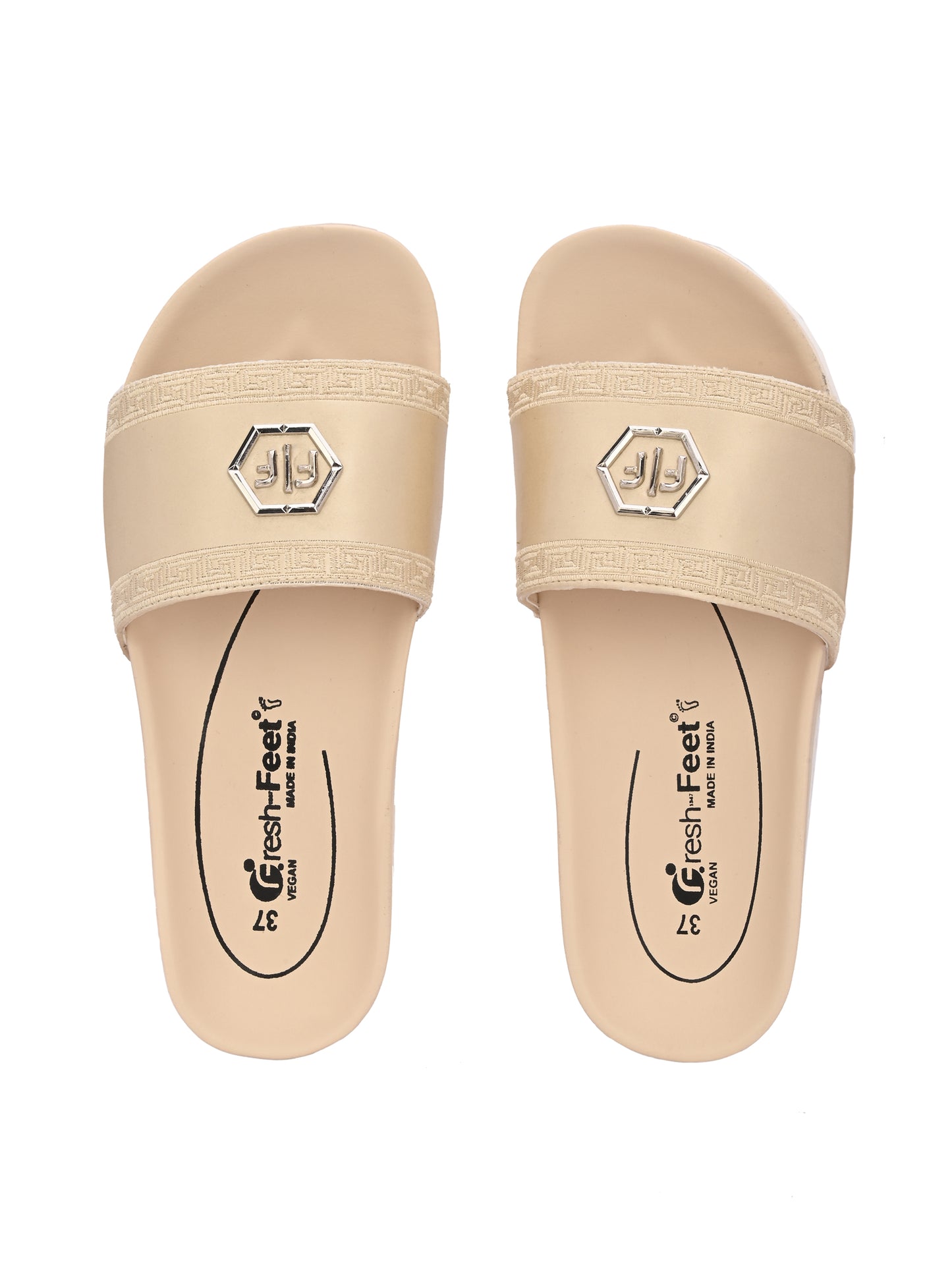 Kristen Beige Orthopedic Sliders For Women