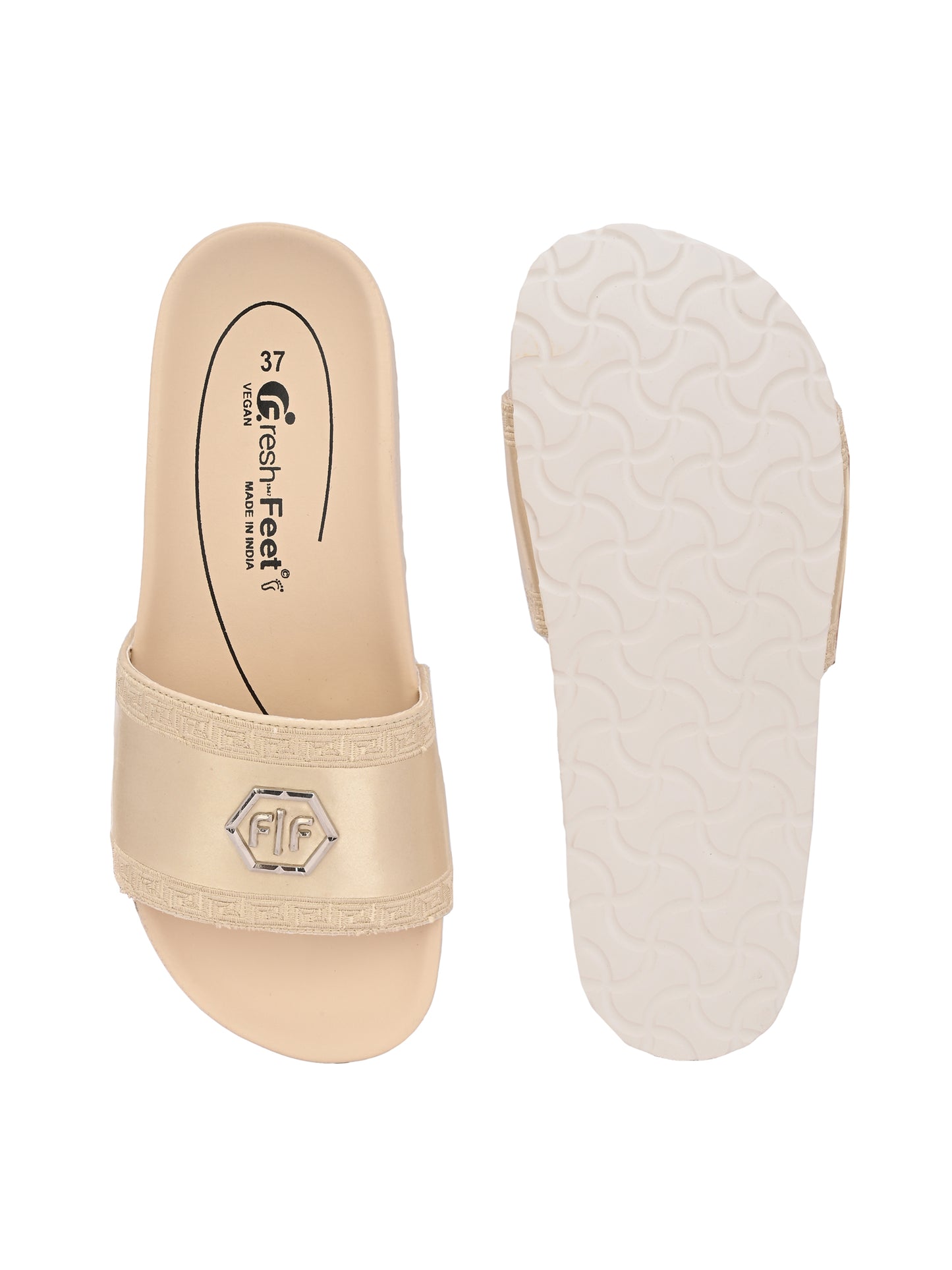 Kristen Beige Orthopedic Sliders For Women