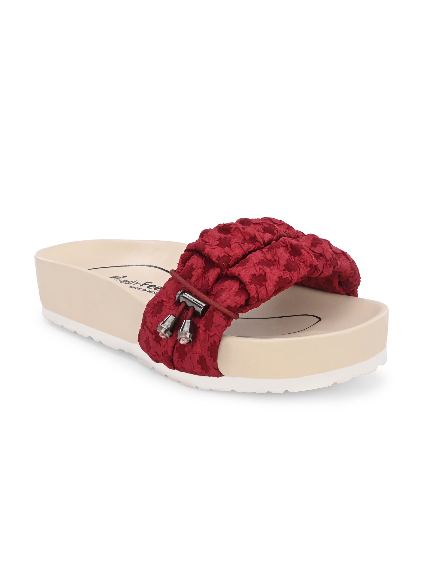 Sara Burgundy Orthopedic Sliders For Women