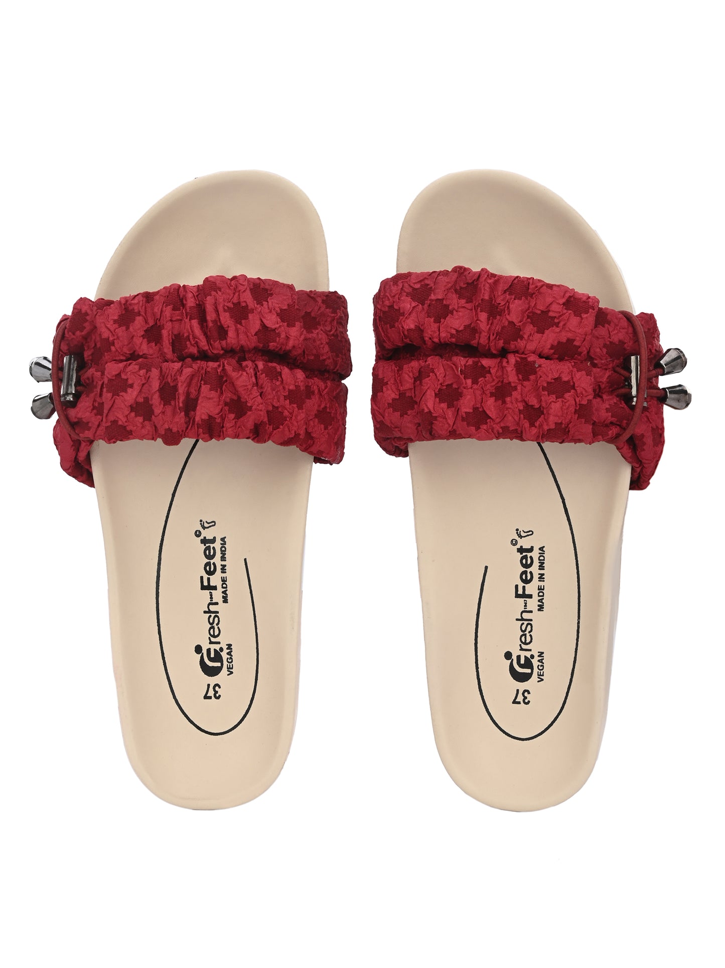 Sara Burgundy Orthopedic Sliders For Women