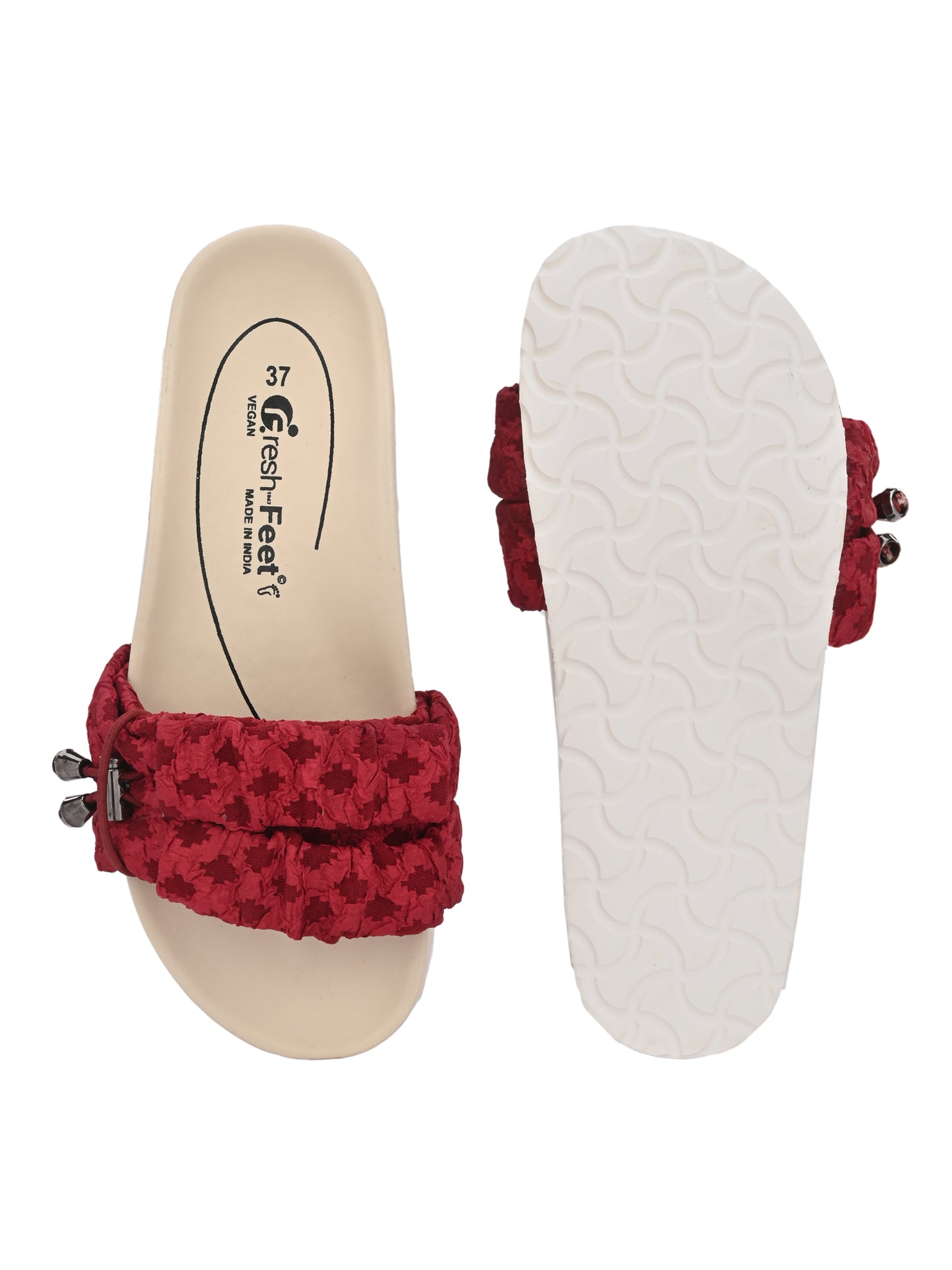Sara Burgundy Orthopedic Sliders For Women