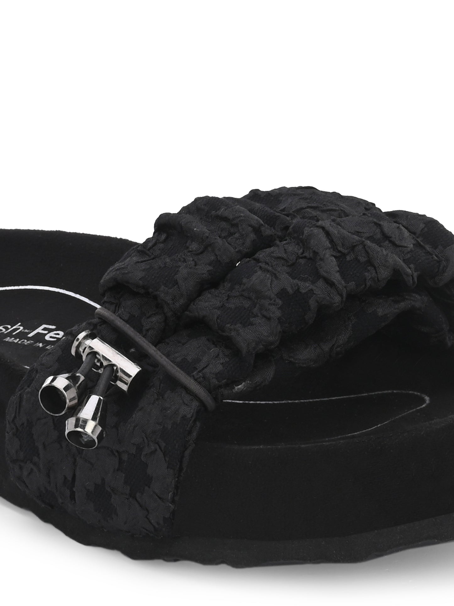 Sara Black Orthopedic Sliders For Women