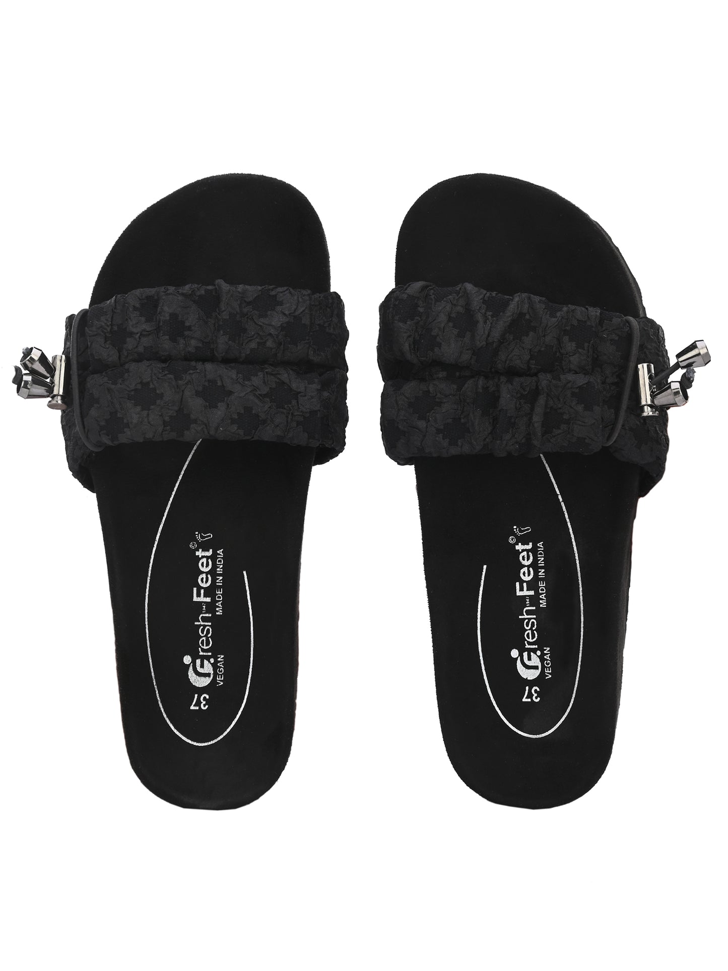 Sara Black Orthopedic Sliders For Women
