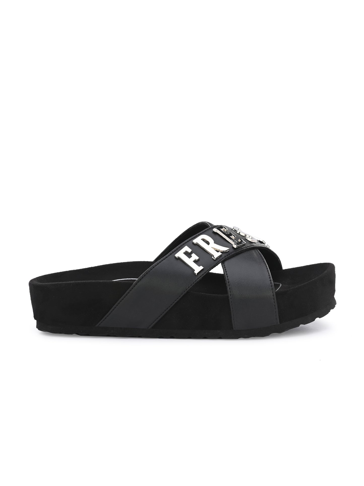 Bianca Black Orthopedic Sliders For Women