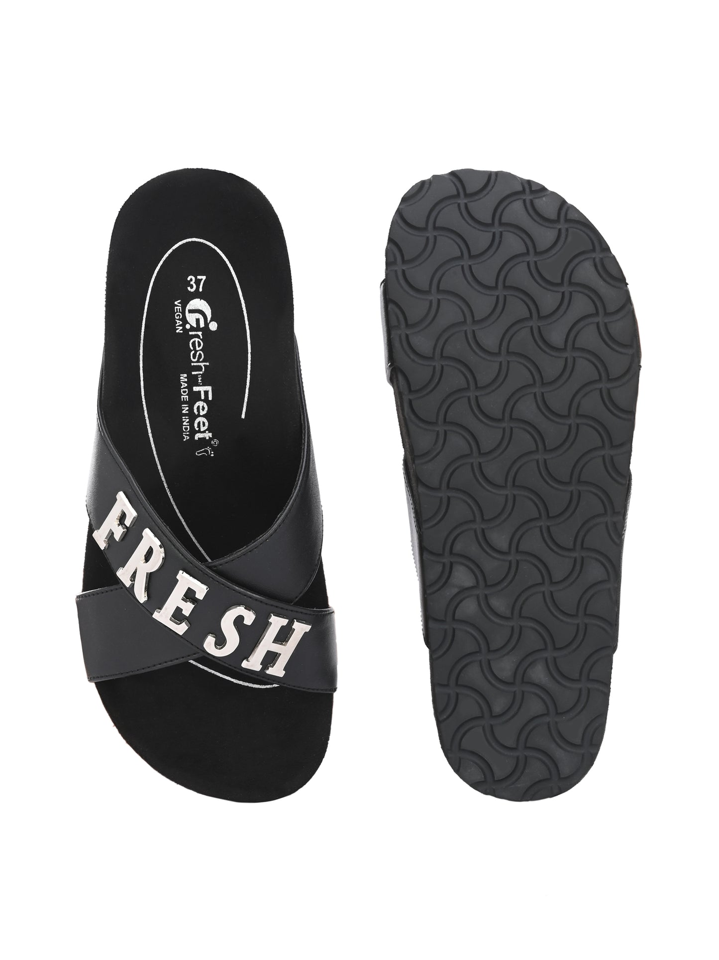 Bianca Black Orthopedic Sliders For Women