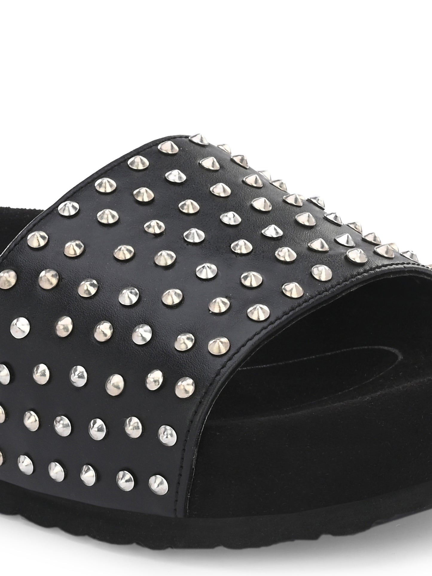 Hazel Black Orthopedic Sliders For Women