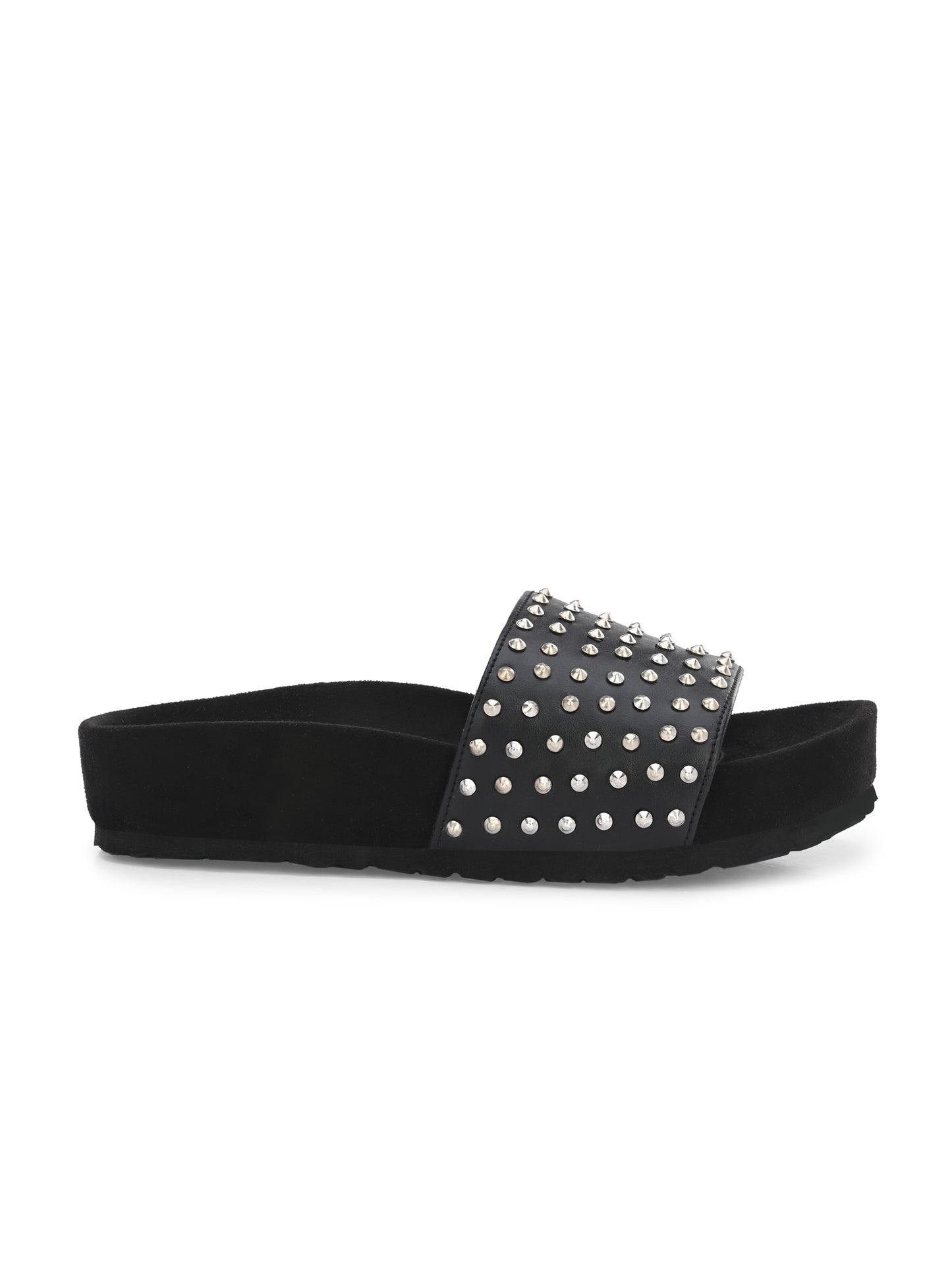 Hazel Black Orthopedic Sliders For Women