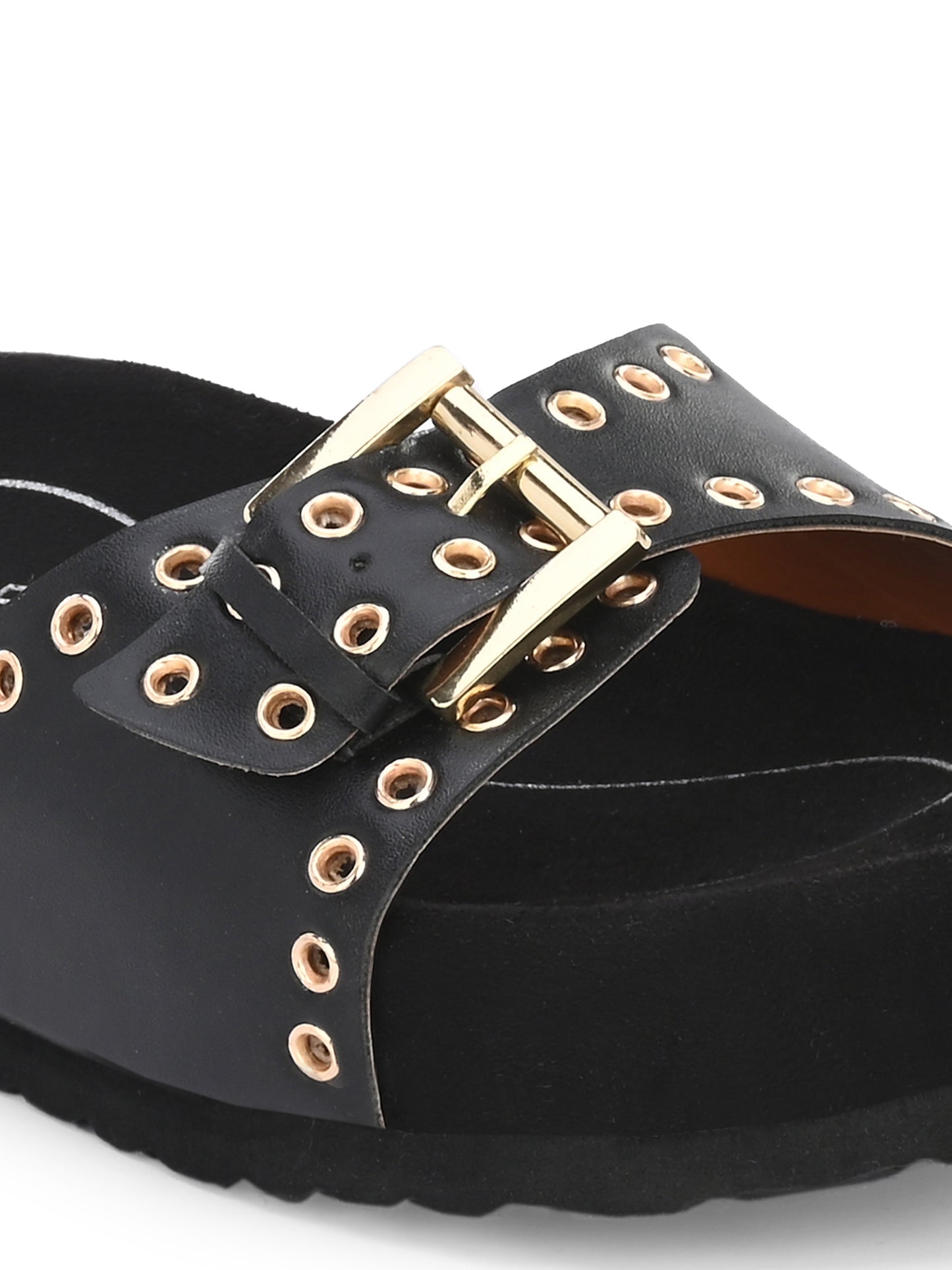 Mia Black Orthopedic Sliders For Women
