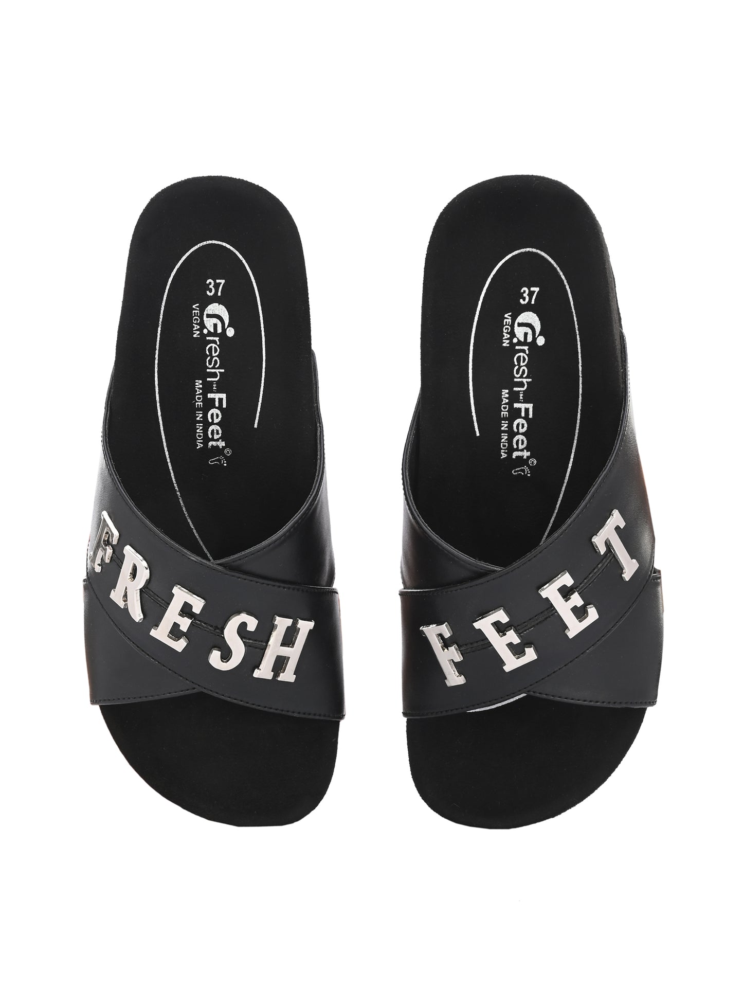 Linda Black Orthopedic Sliders For Women