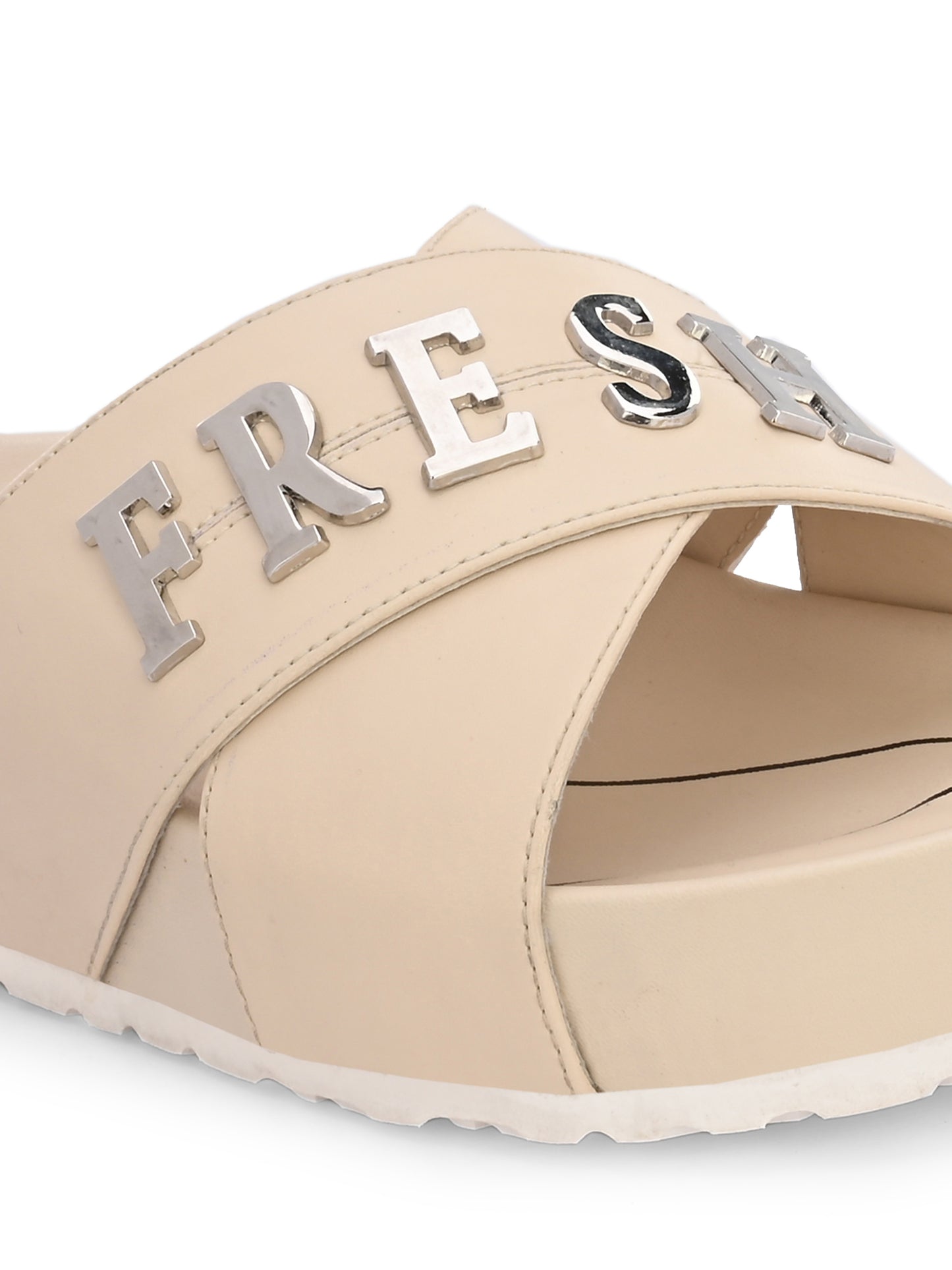 Linda Beige Orthopedic Sliders For Women