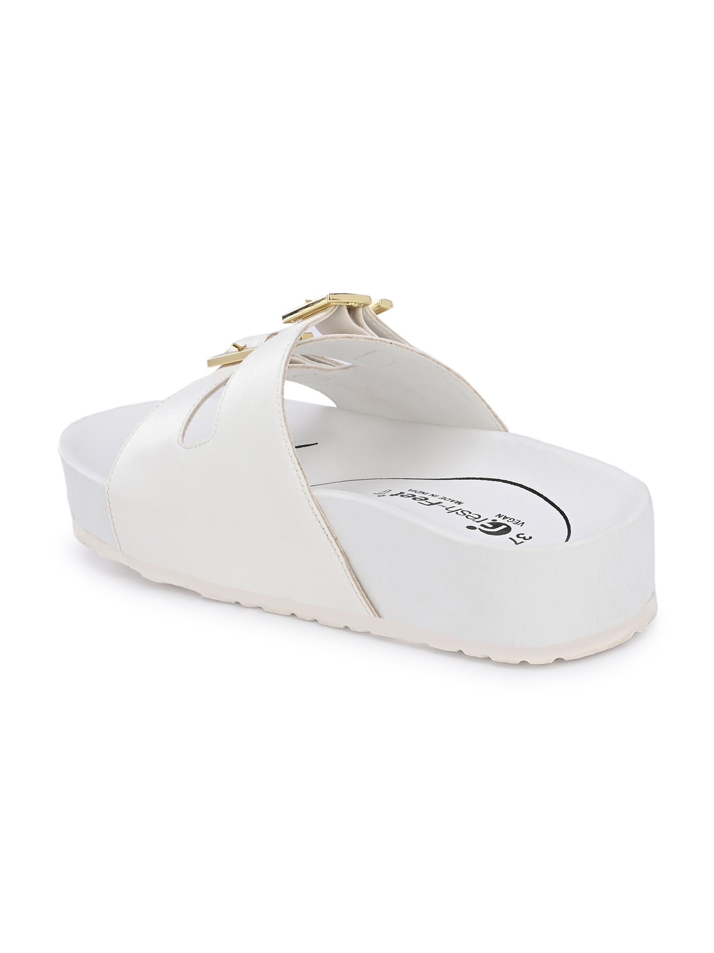 Michelle White Orthopedic Sliders For Women