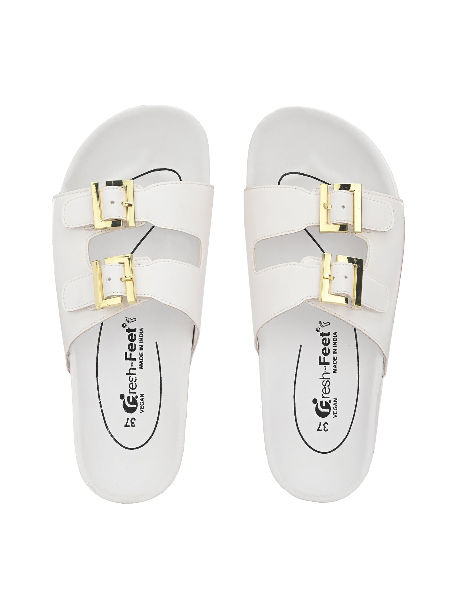 Michelle White Orthopedic Sliders For Women