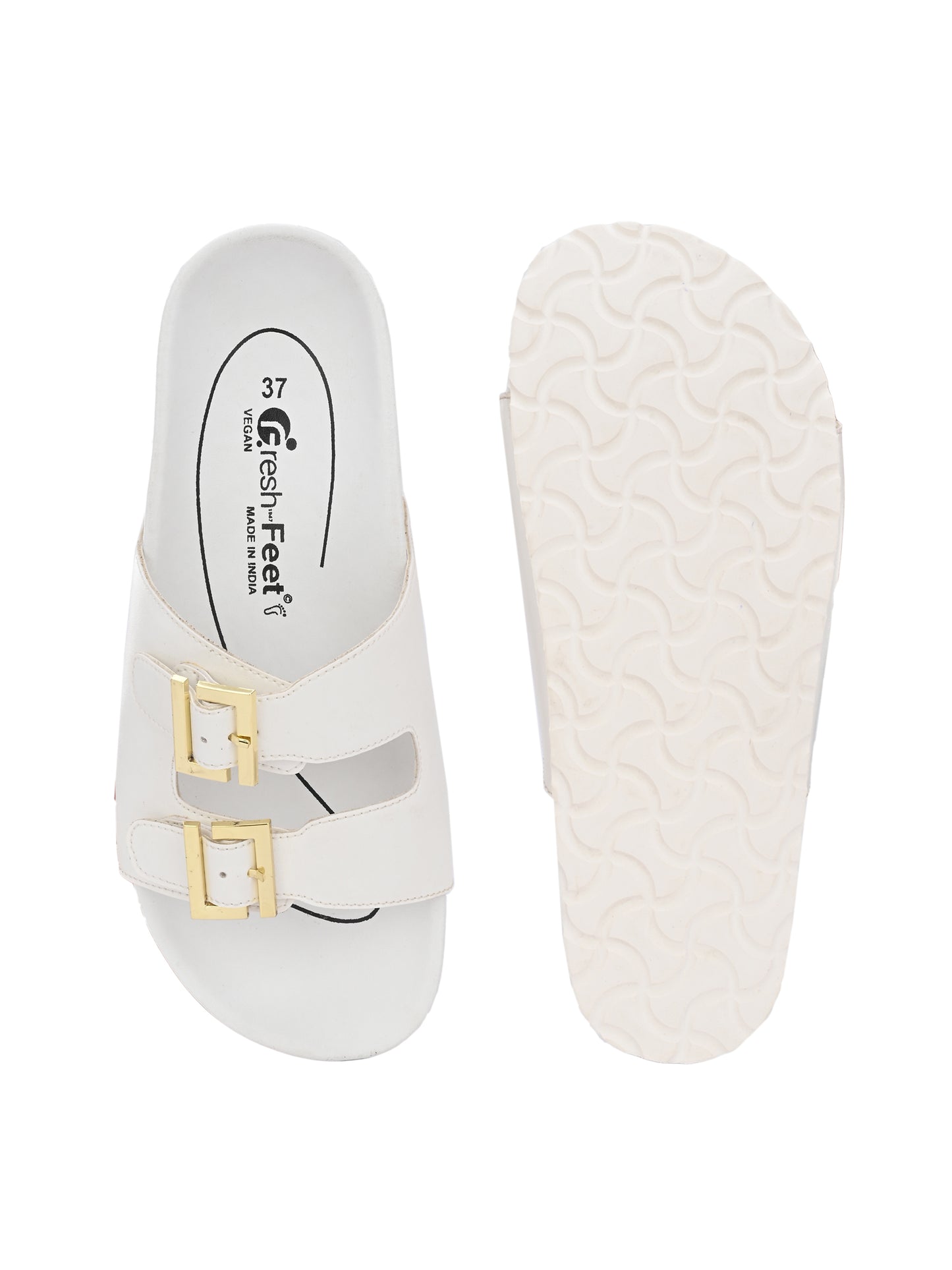 Michelle White Orthopedic Sliders For Women