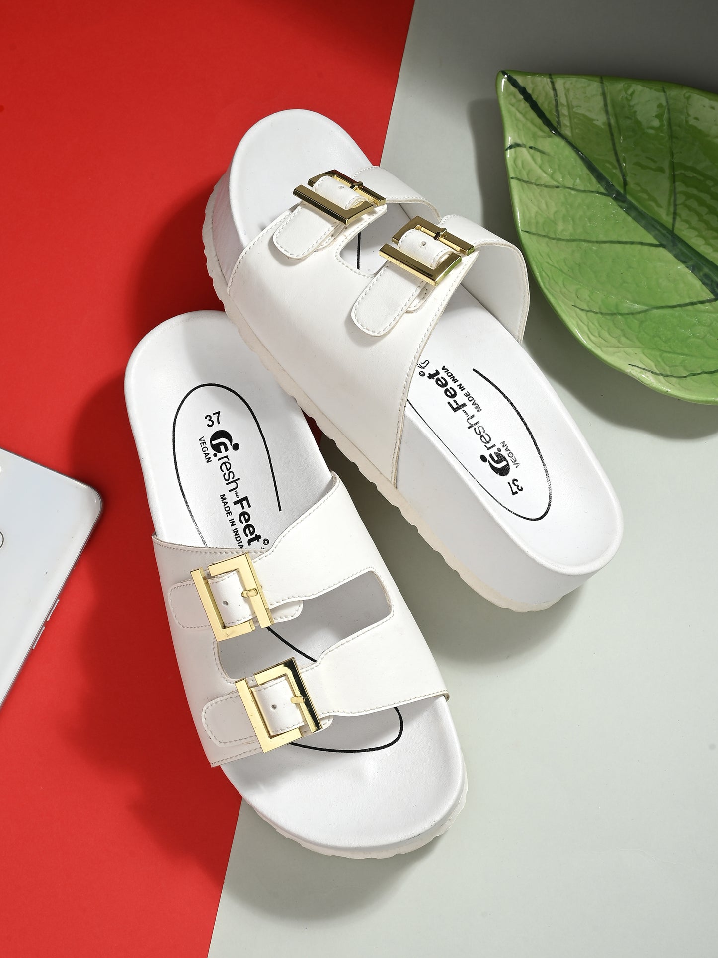 Michelle White Orthopedic Sliders For Women