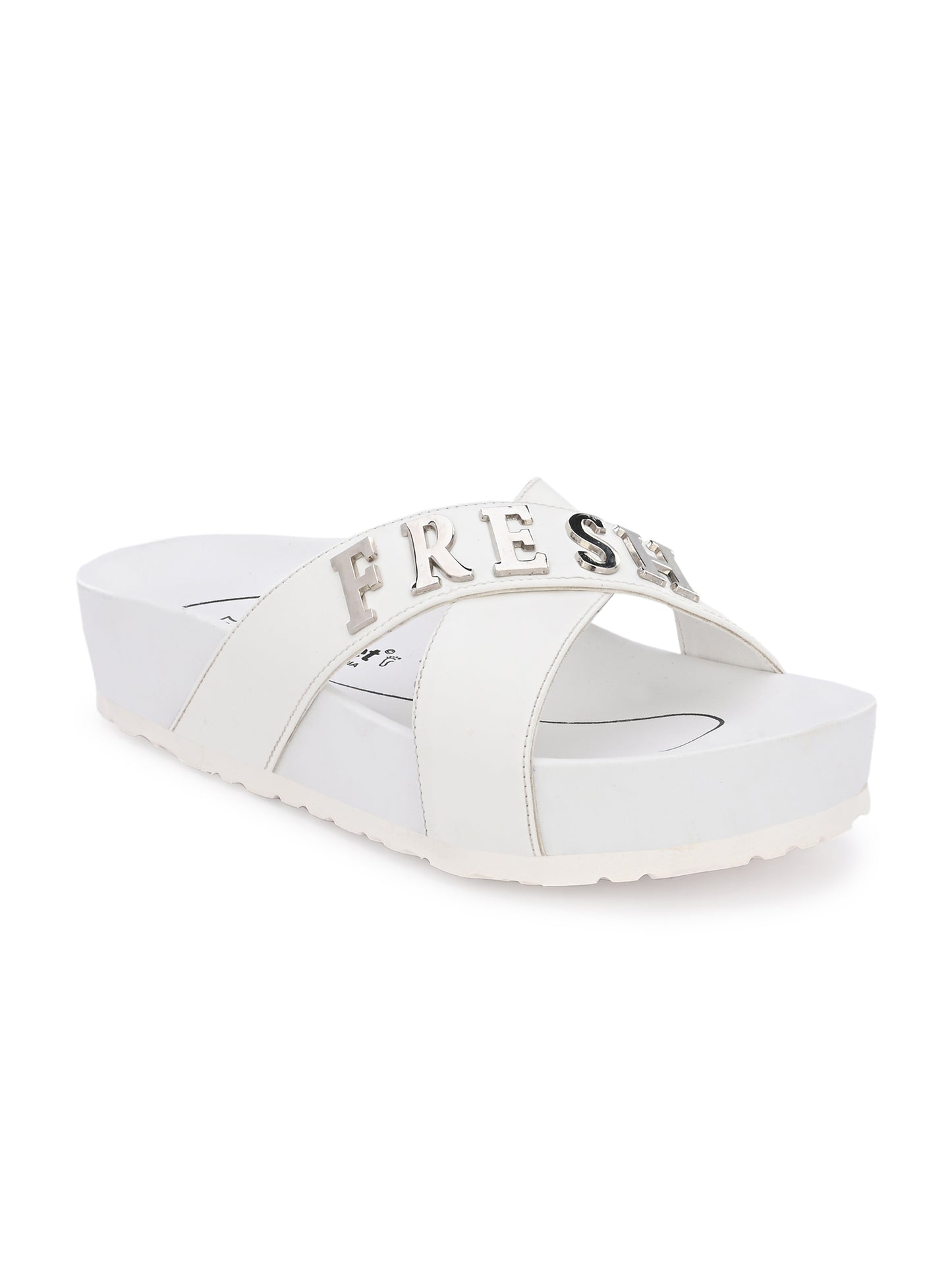 Bianca White Orthopedic Sliders For Women