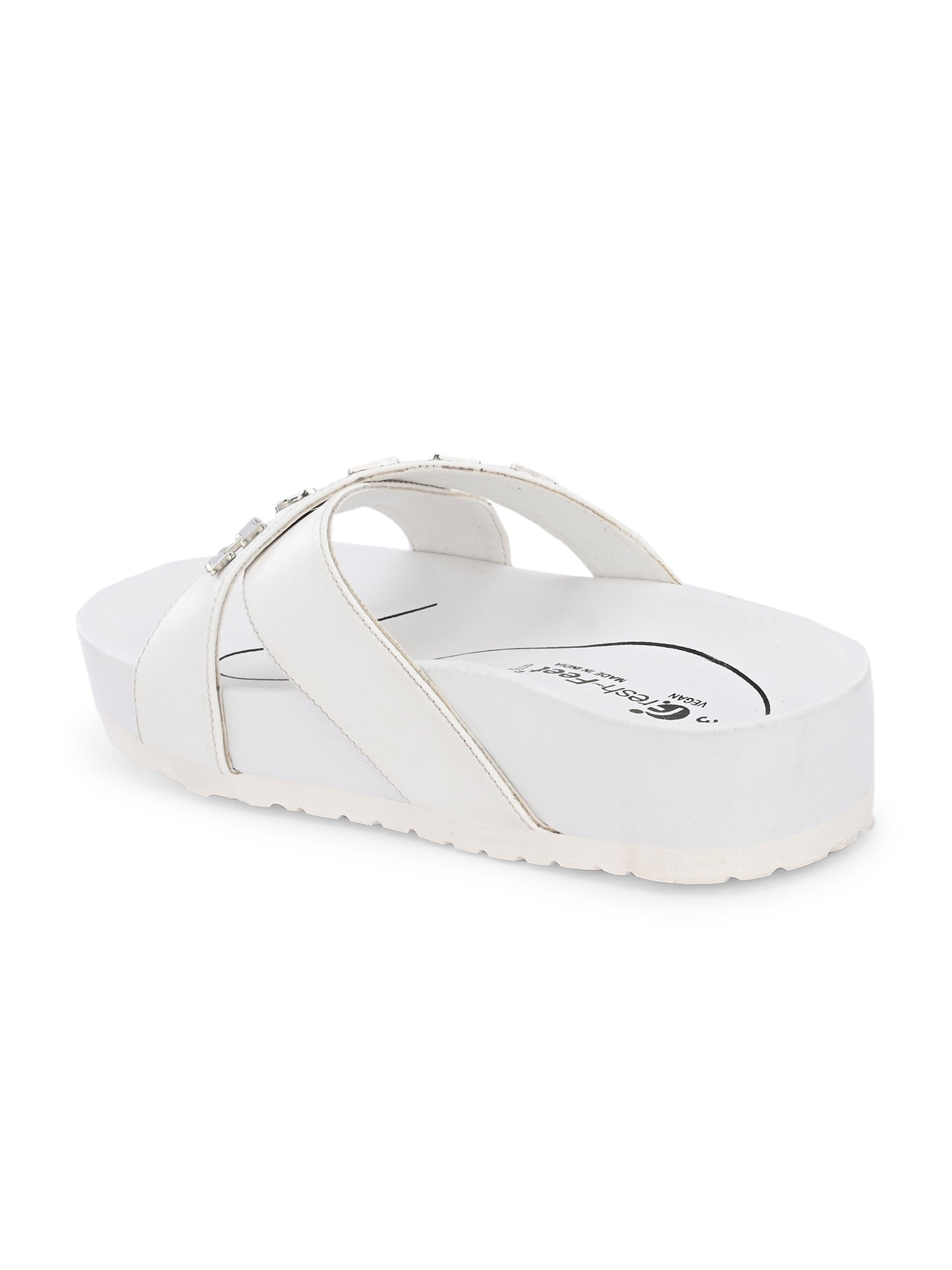 Bianca White Orthopedic Sliders For Women