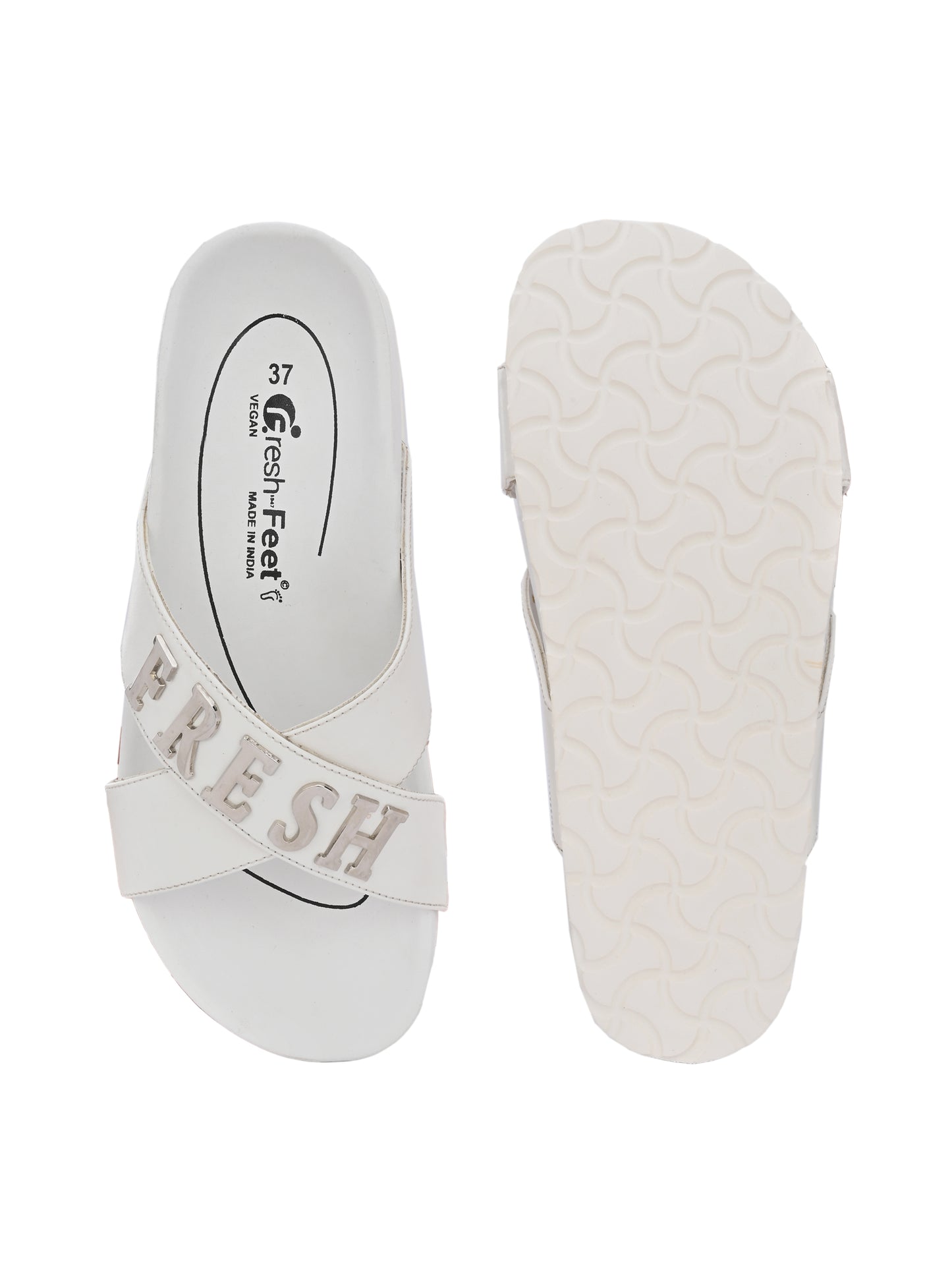 Bianca White Orthopedic Sliders For Women