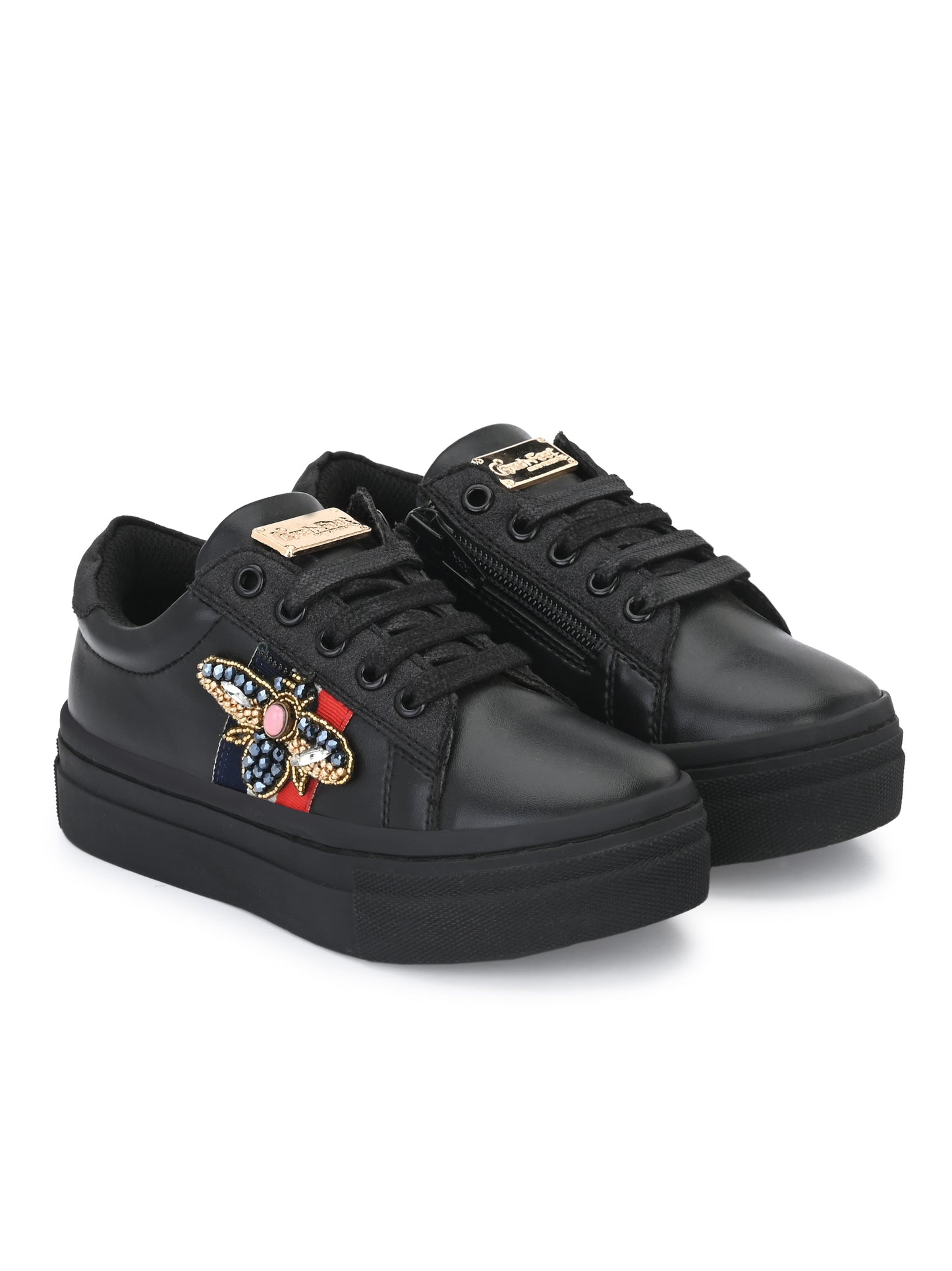 Nice Black Dual Size technology Shoes for Kids