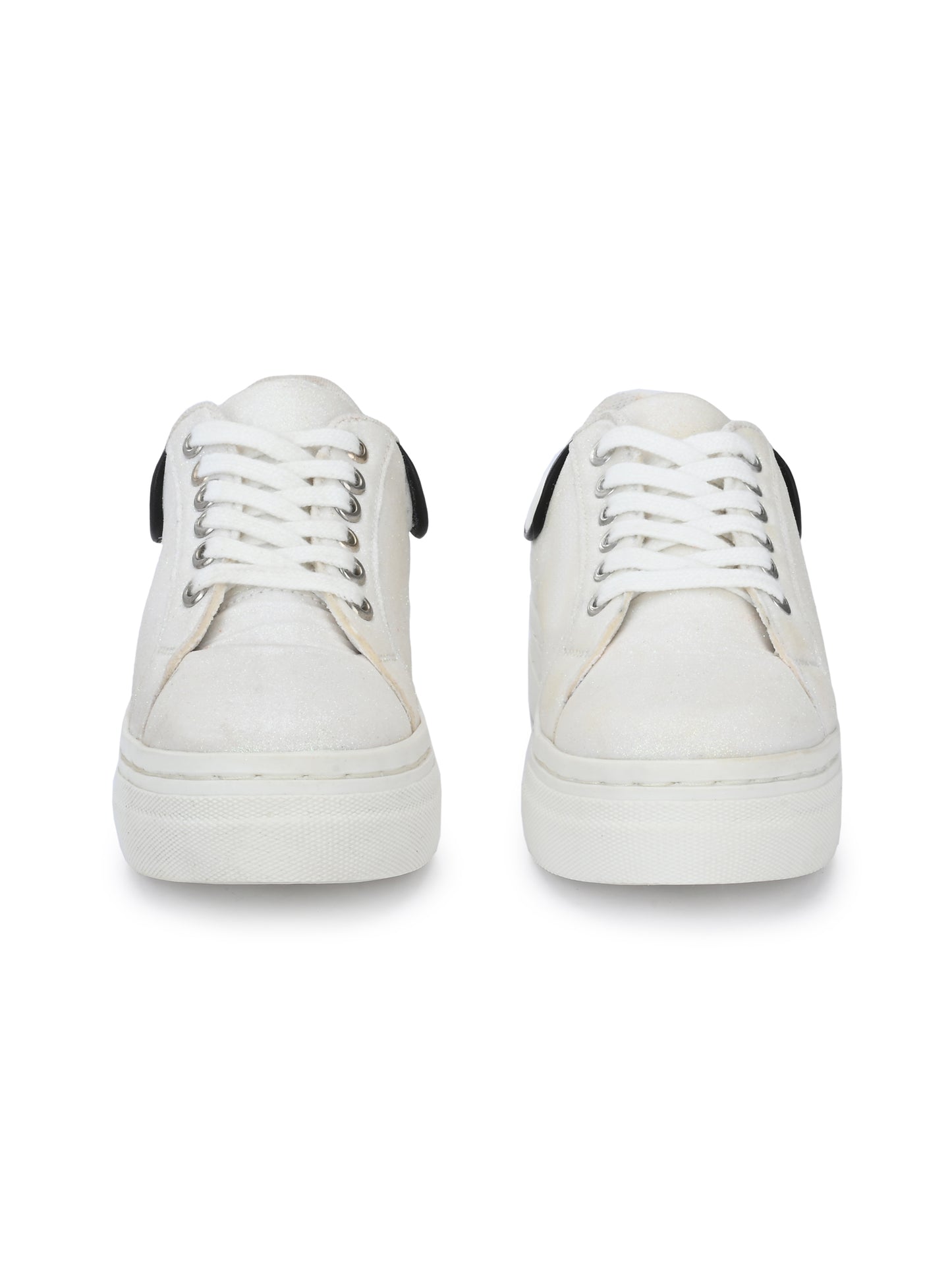 Nicola White Glitter Dual Size technology Shoes for Kids