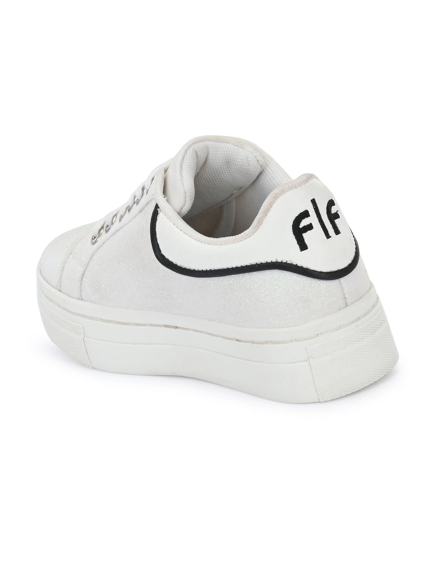 Nicola White Glitter Dual Size technology Shoes for Kids