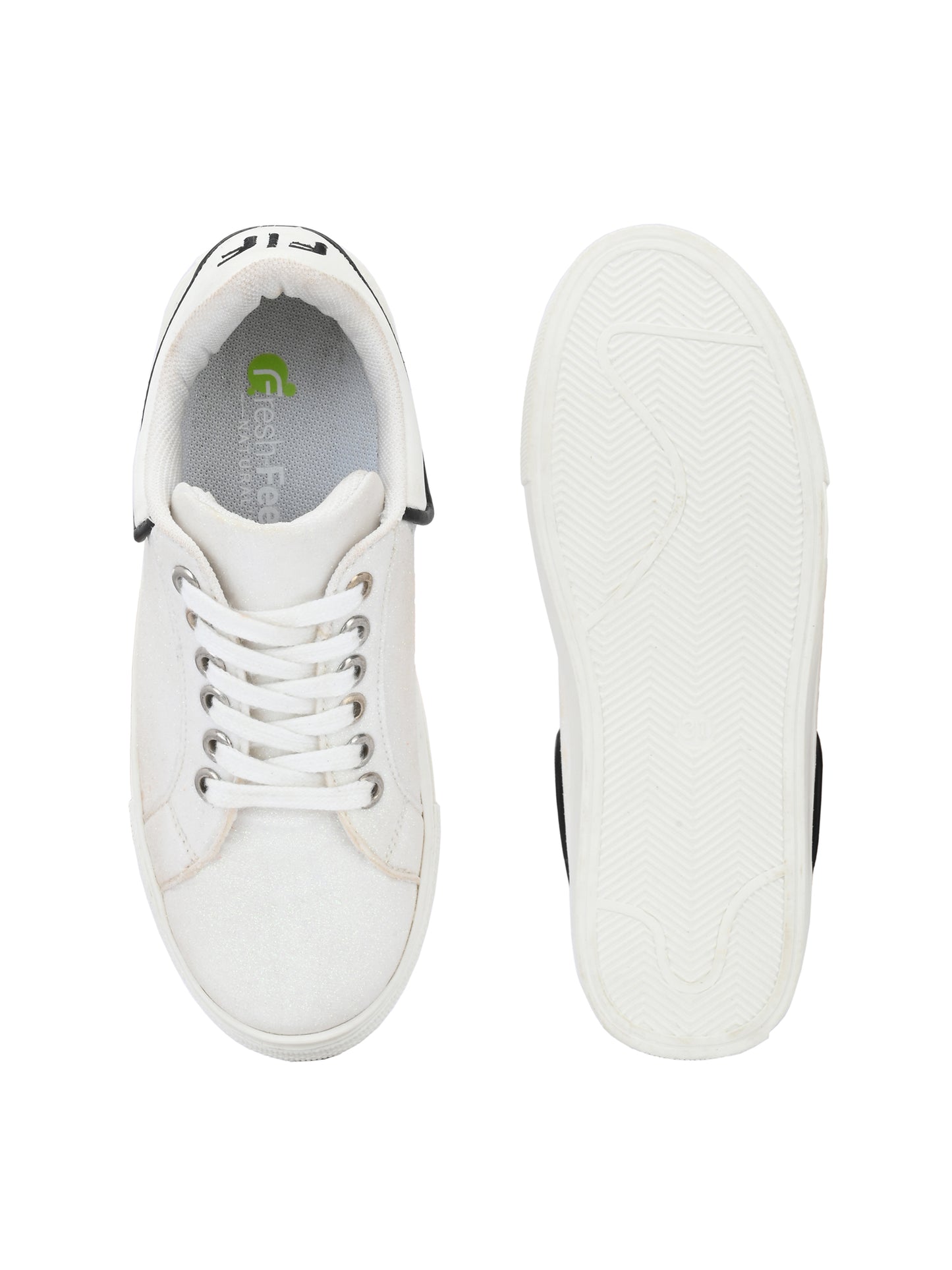 Nicola White Glitter Dual Size technology Shoes for Kids