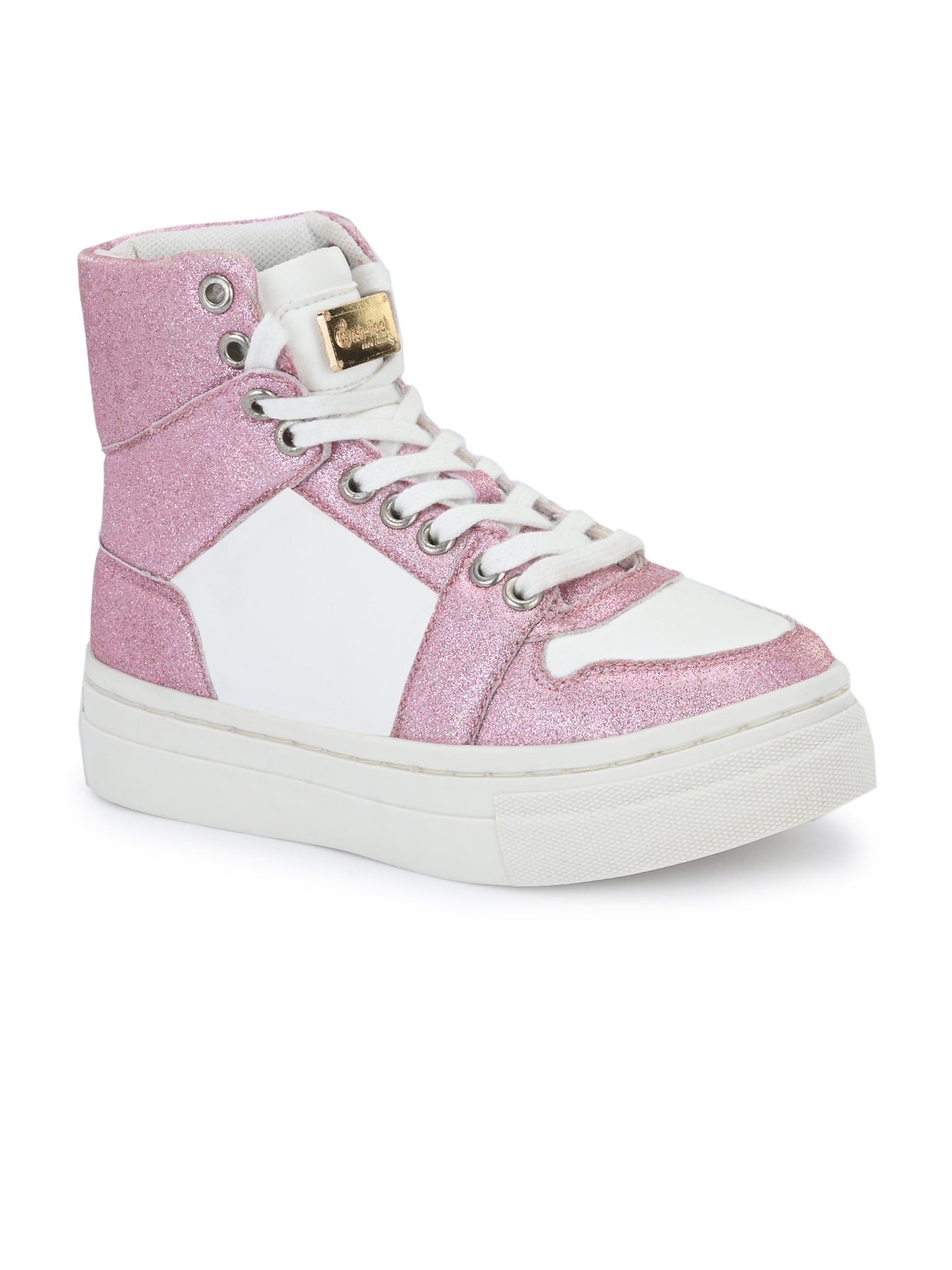 Nick Pink White Dual Size technology Shoes for Kids