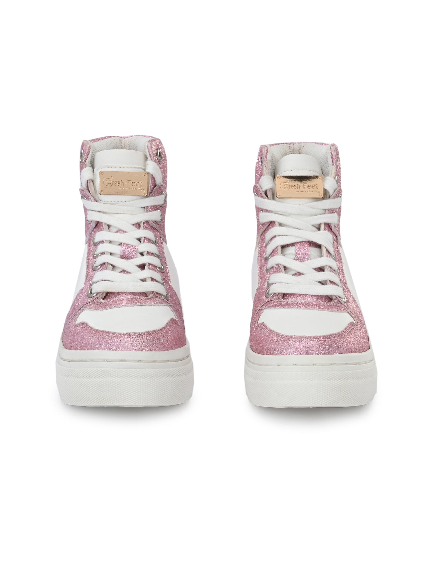 Nick Pink White Dual Size technology Shoes for Kids
