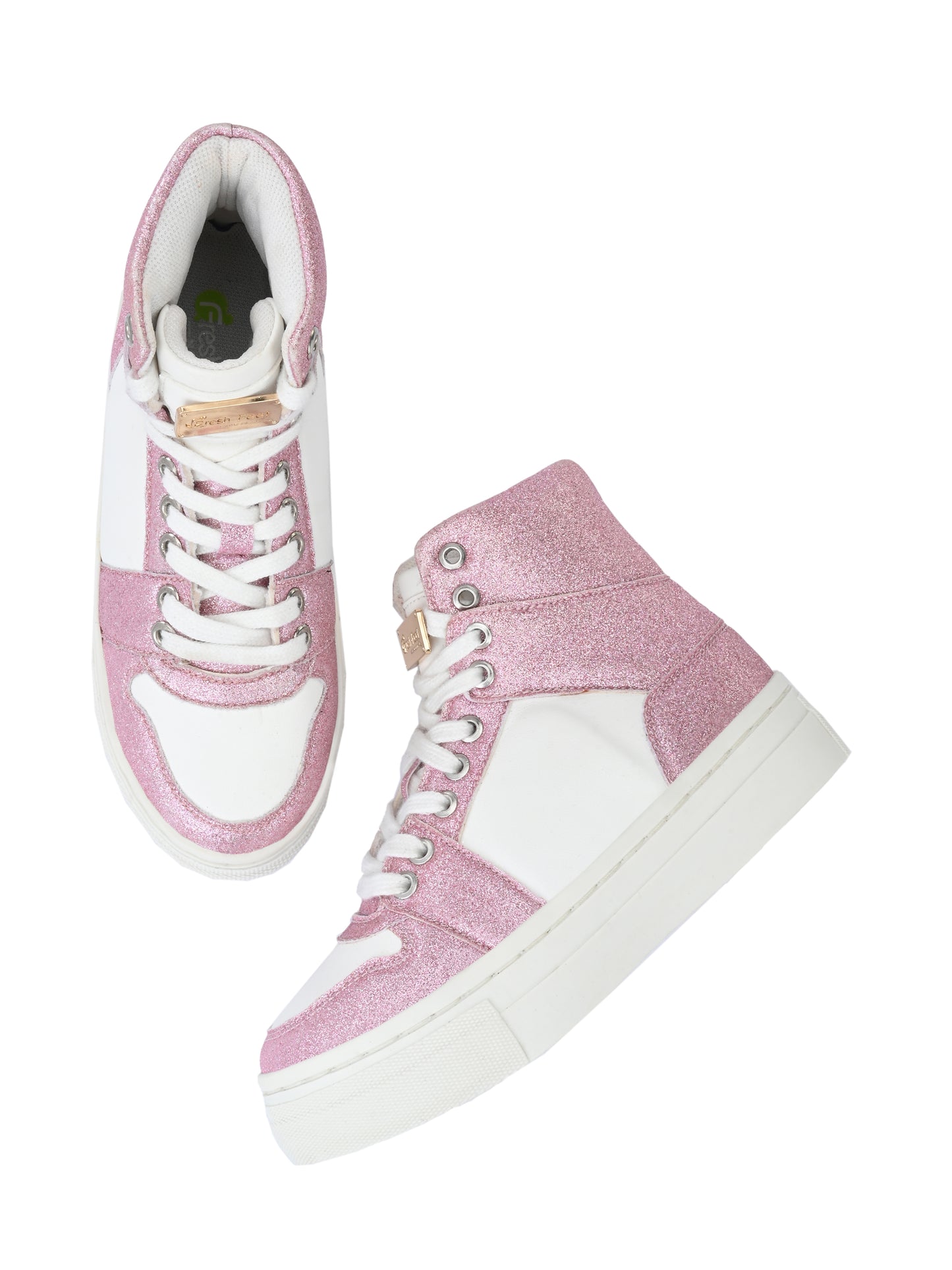 Nick Pink White Dual Size technology Shoes for Kids