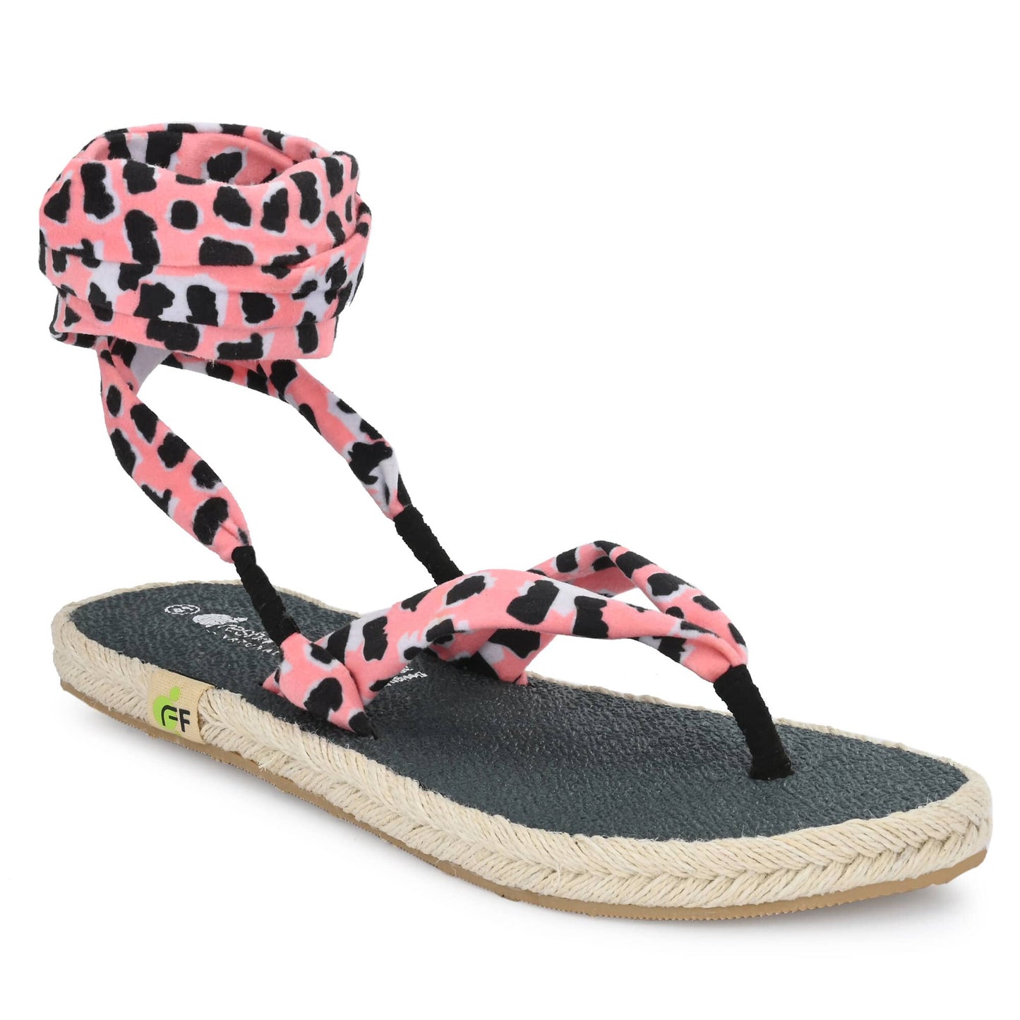 Saina Pale Leopard Print Yoga Mat Sandals for Women