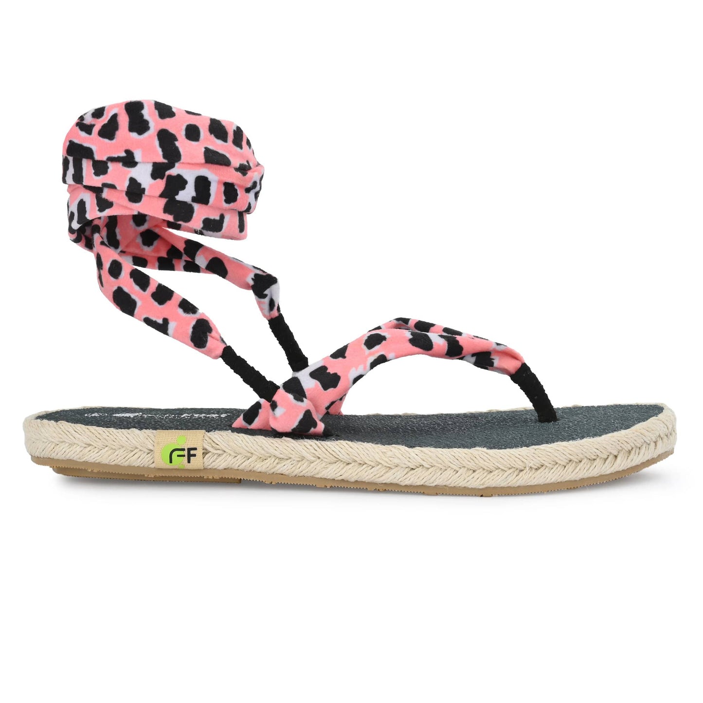 Saina Pale Leopard Print Yoga Mat Sandals for Women