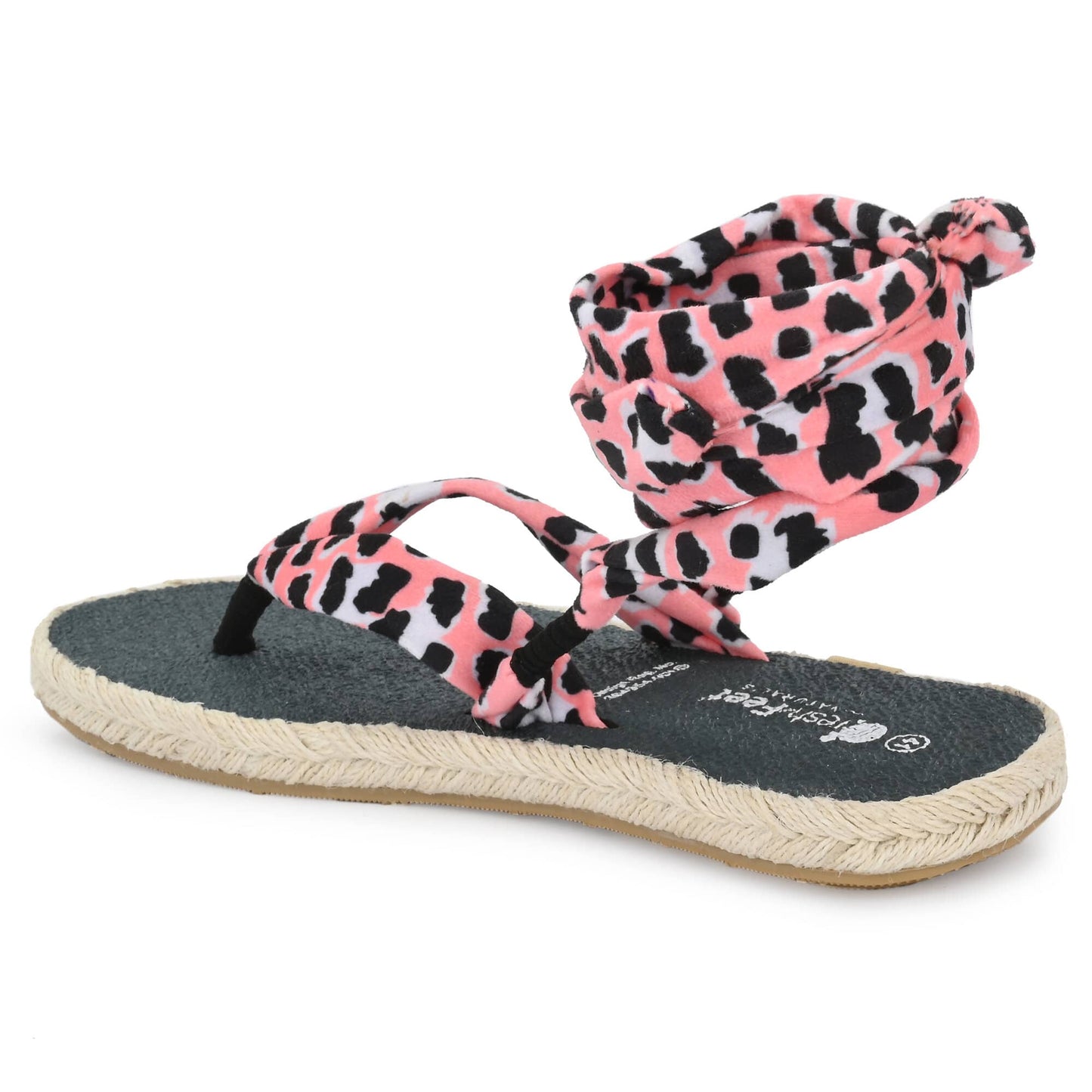 Saina Pale Leopard Print Yoga Mat Sandals for Women