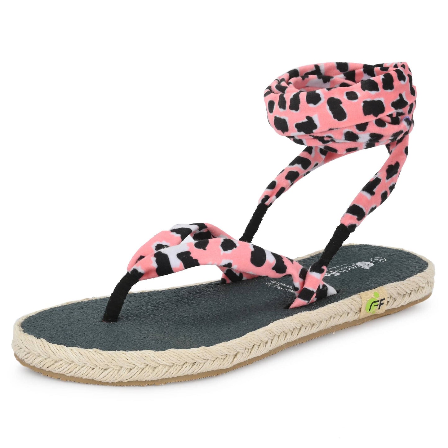 Saina Pale Leopard Print Yoga Mat Sandals for Women