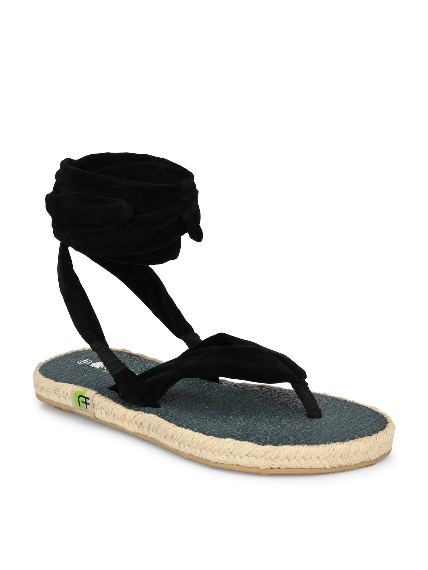Saina Black Yoga Mat Sandals for Women